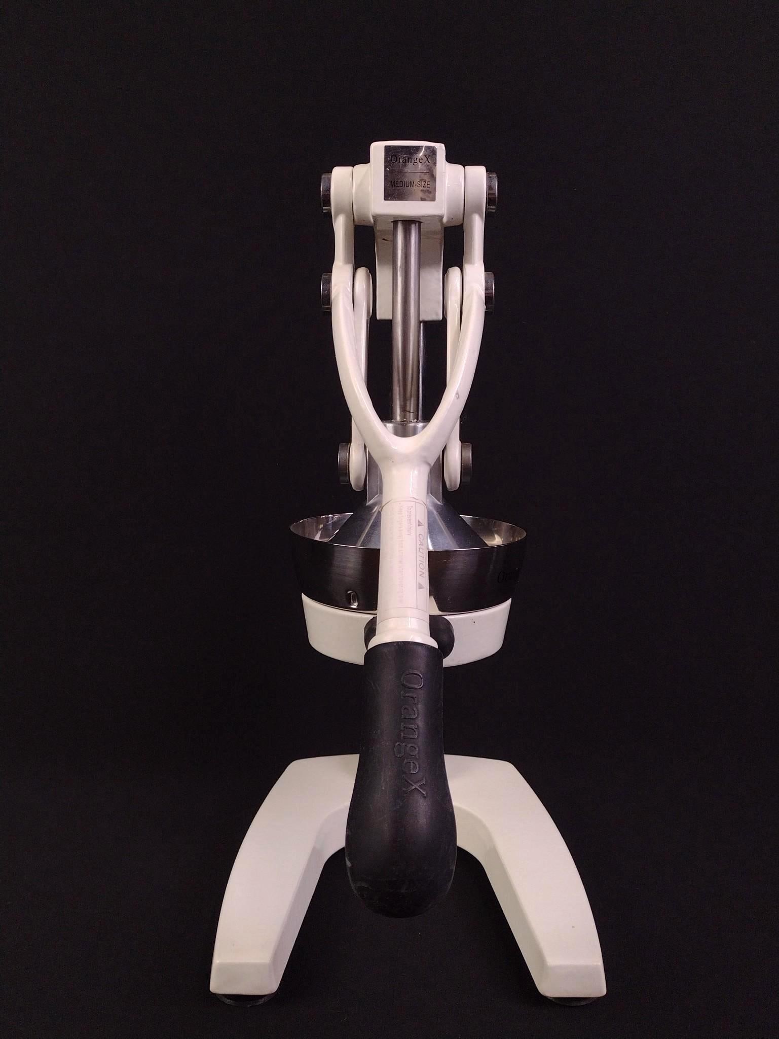 OrangeX Juicer: 7" wide X 8-1/2" deep X 15" high.