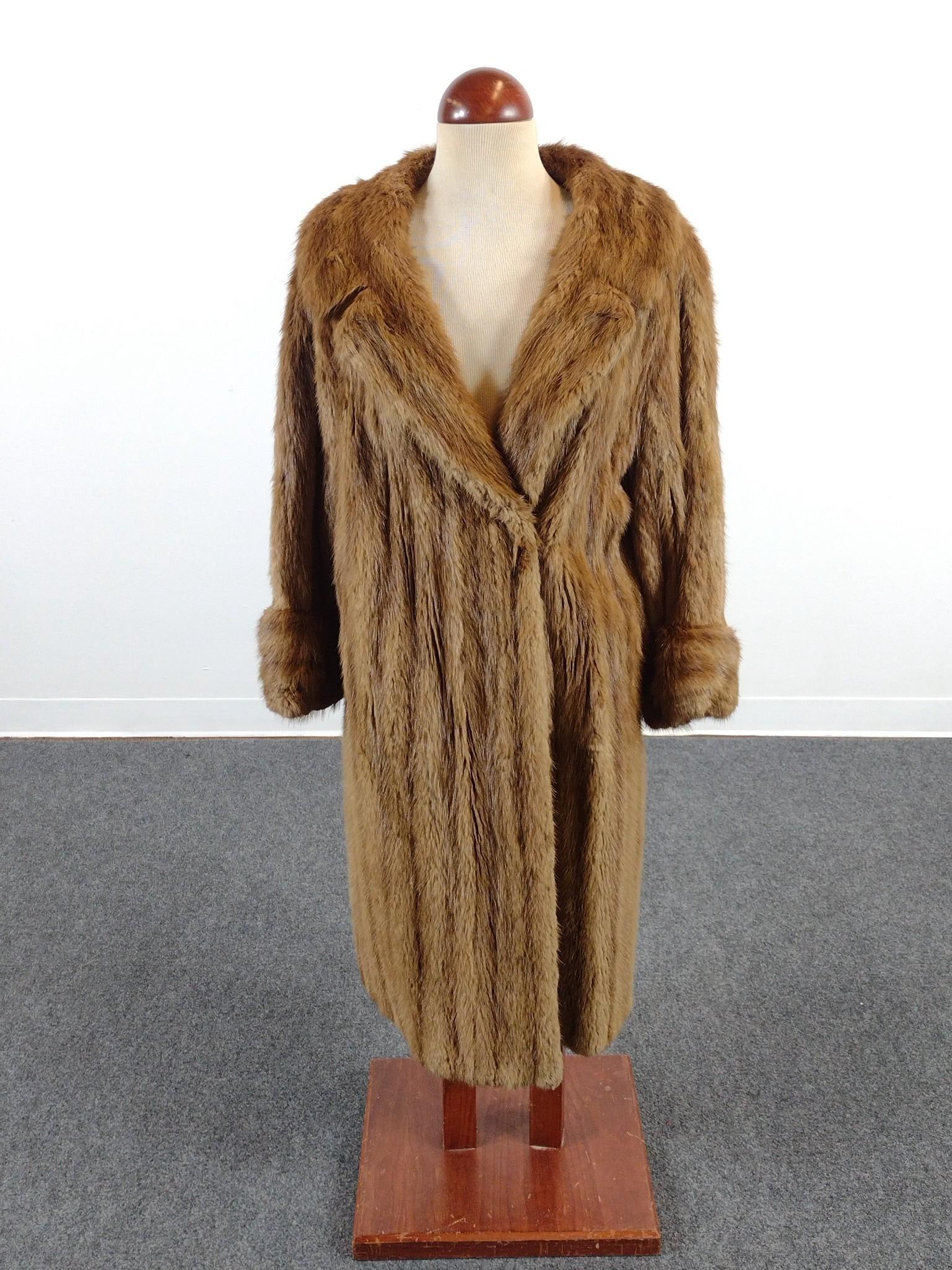 Full Length Fur Coat by Concord Furriers: 17" wide X 42" long.