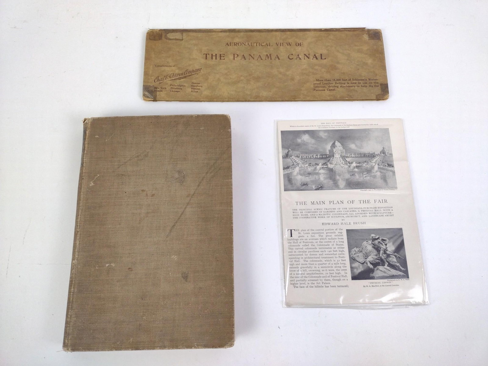 Antique 1911 Aeronautical View of the Panama Canal Antique Map: Antique relief map of the Panama Canal Published by C.P. Gray and F.D. Graves in New York. Also Includes an article from the 1904 Worlds Fair and "The Phisiography of the United States," published by