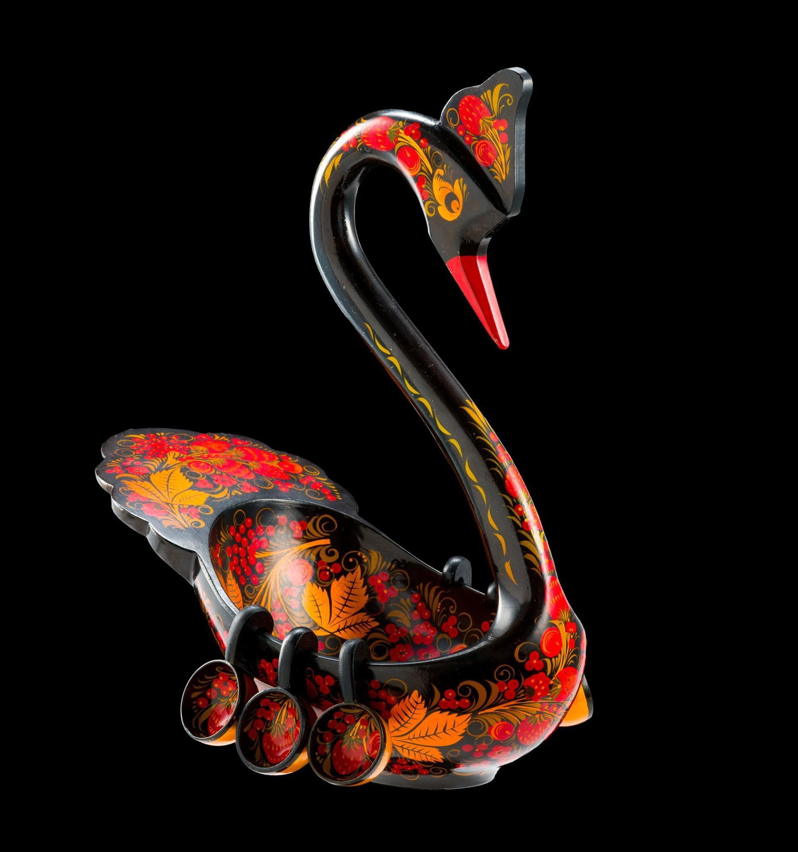 Russian Swan Serving Dish: 6-1/4" wide X 14" deep X 16" high.