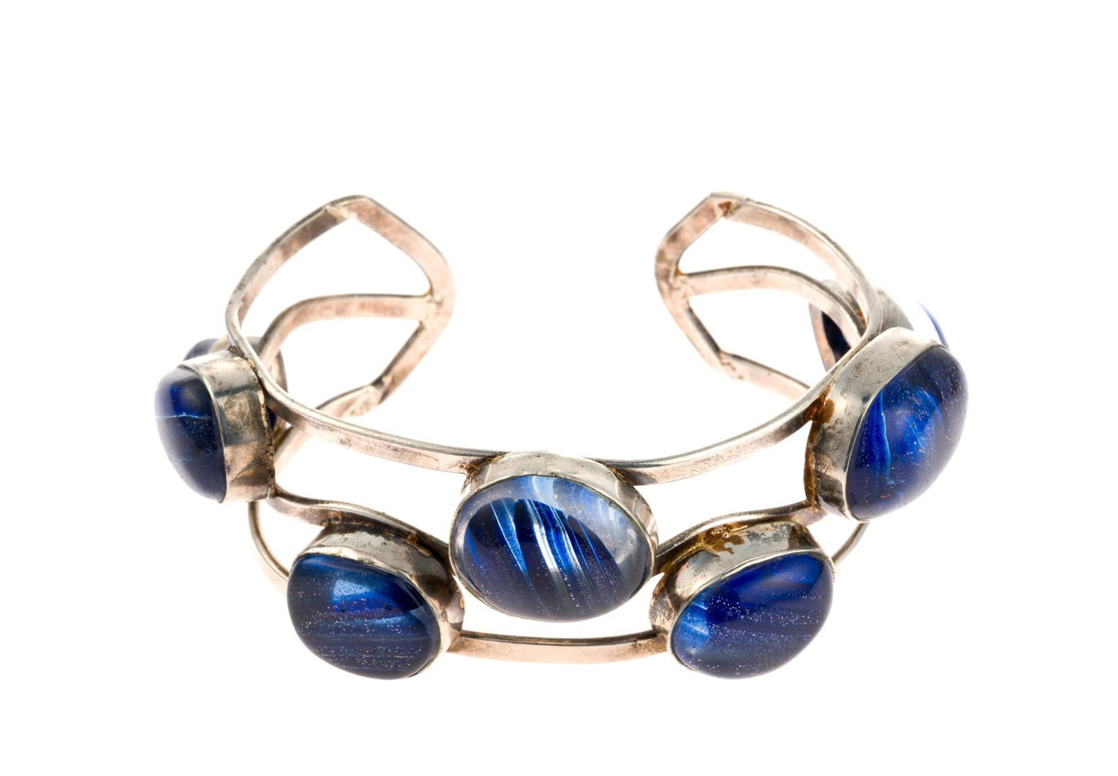 Modernist Sterling Silver Cuff Bracelet (1 of 3)