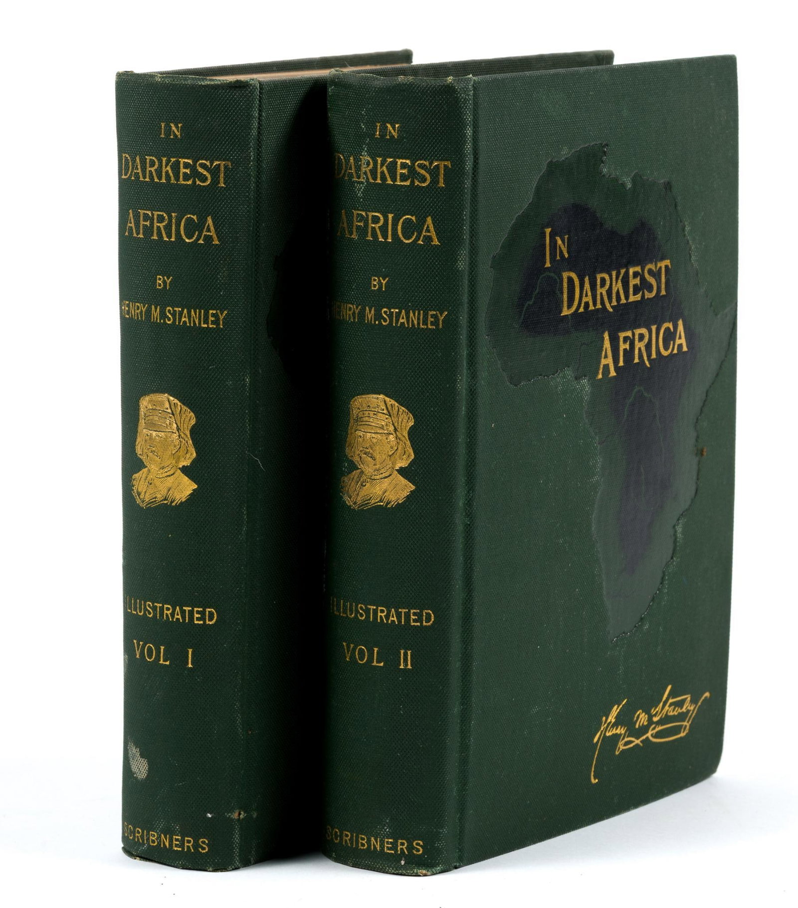 "In Darkest Africa Vol. I & II" by Henry M. Stanley: A rare, first edition of Henry Morton Stanley's (1841 - 1904) "In Darkest Africa Vol. I & II," published in which records the events of the Emin Pasha Relief Expedition, which Stanley personally led. 