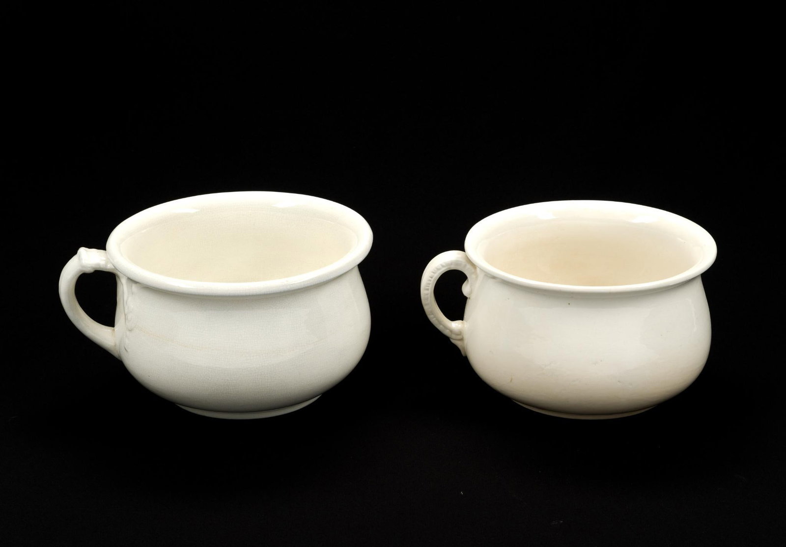 2 White Spittoon Bowls Incl. Royal China Int.: Both measure 10 - 1/2" x 5 - 1/2".