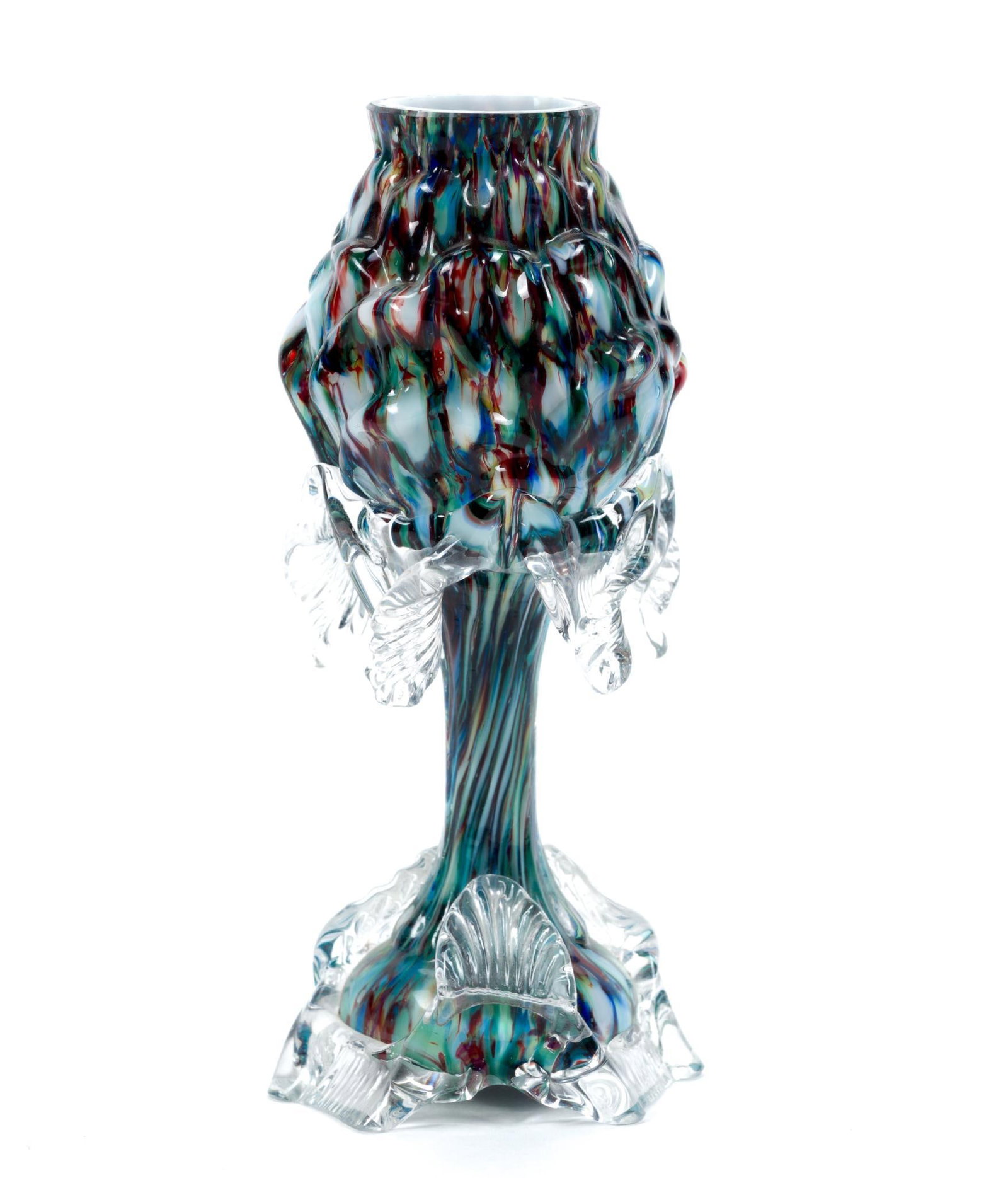Art Glass Vase: Measures 5 - 7/8" x 2 - 1/2".