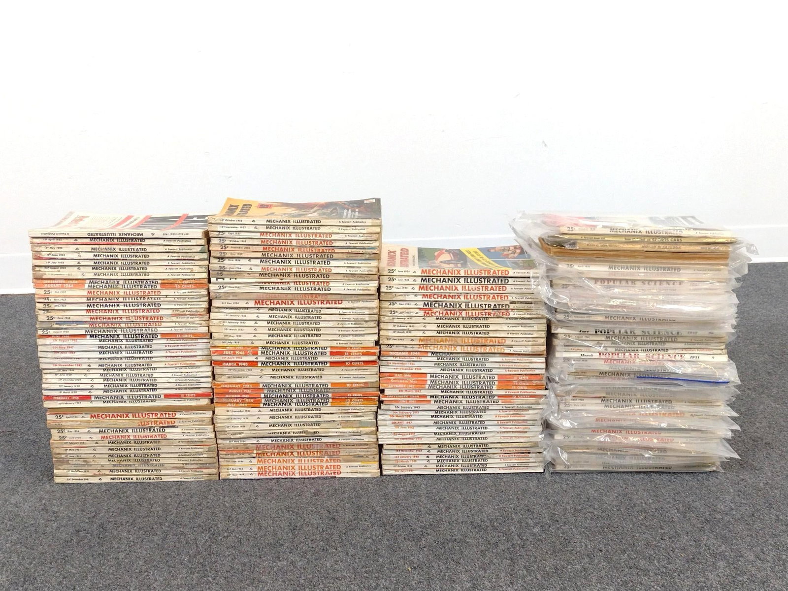 Vintage Mechanix Illustrated & Popular Science: Condition with wear typical of age and use. 30's, 40's and 50's.