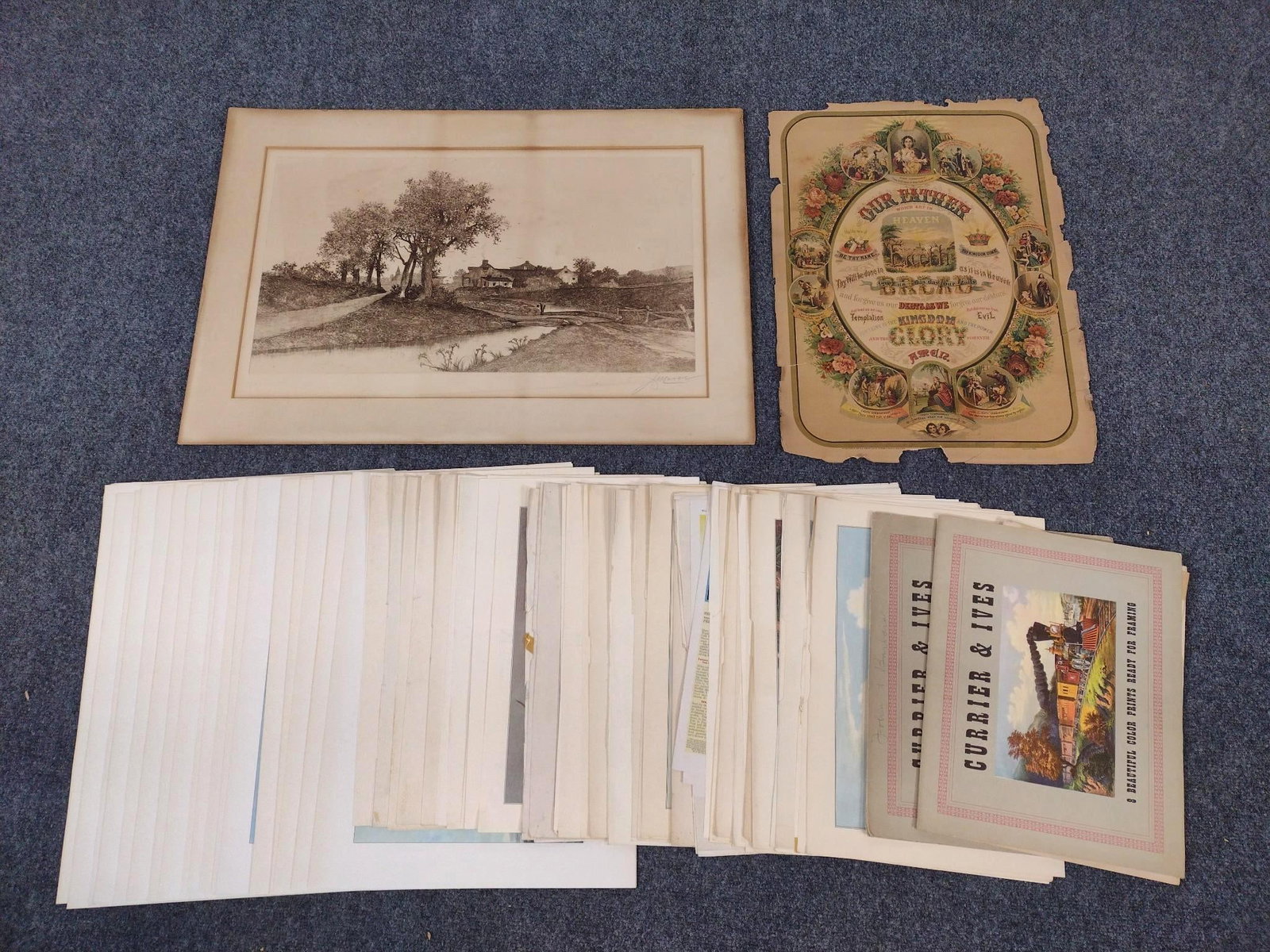 Currier & Ives Prints: 11-1/4" to 21-1/2" high X 15-1/4" to 29" wide.