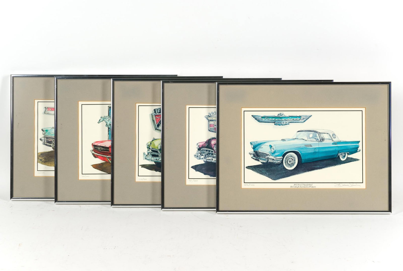 5 McCullagh Automotive Pioneer Prints: All framed, also comes with certificate of authenticity. All measure 12 - 1/4" x 16 - 1/4".