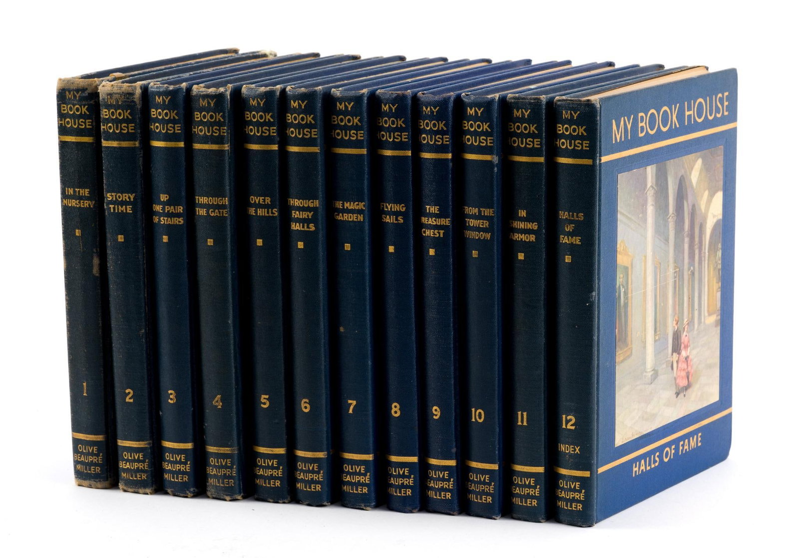 12 Volumes of "My Book House": Anthology edited by Olive Beaupre Miller, first published in 1920. Individual books measure 7 - 1/4" x 9 -1/2" x 1".