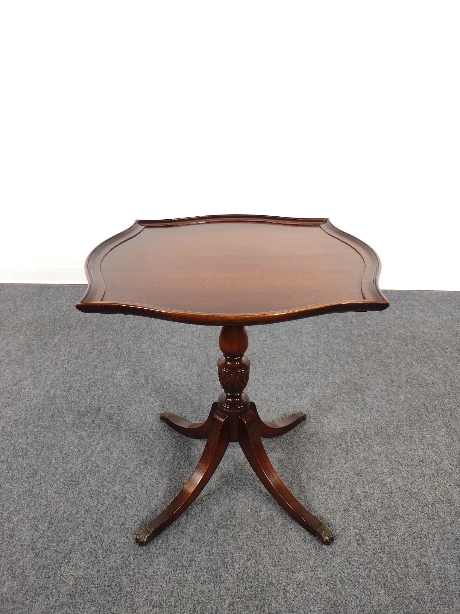 Imperial Mahogany Occasional Table: 26" wide X 26" deep X 27" high. Has a few light scratches.