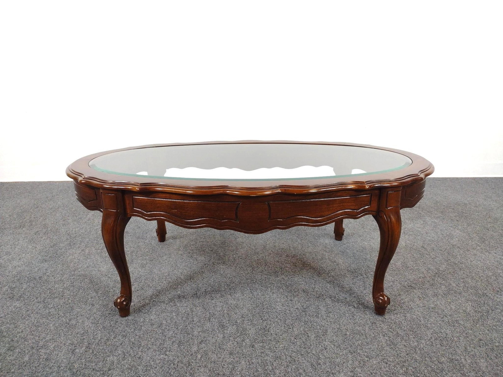 Oval Glass Top Coffee Table (1 of 4)