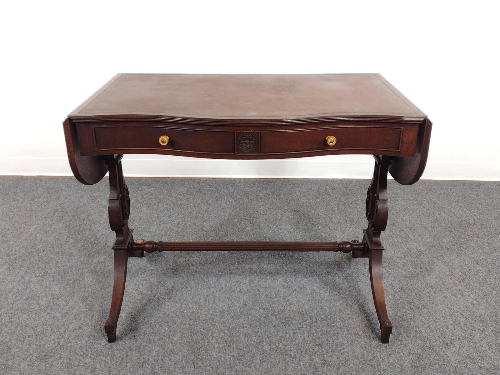 Imperial Mahogany Trestle Drop Leaf Table (1 of 7)