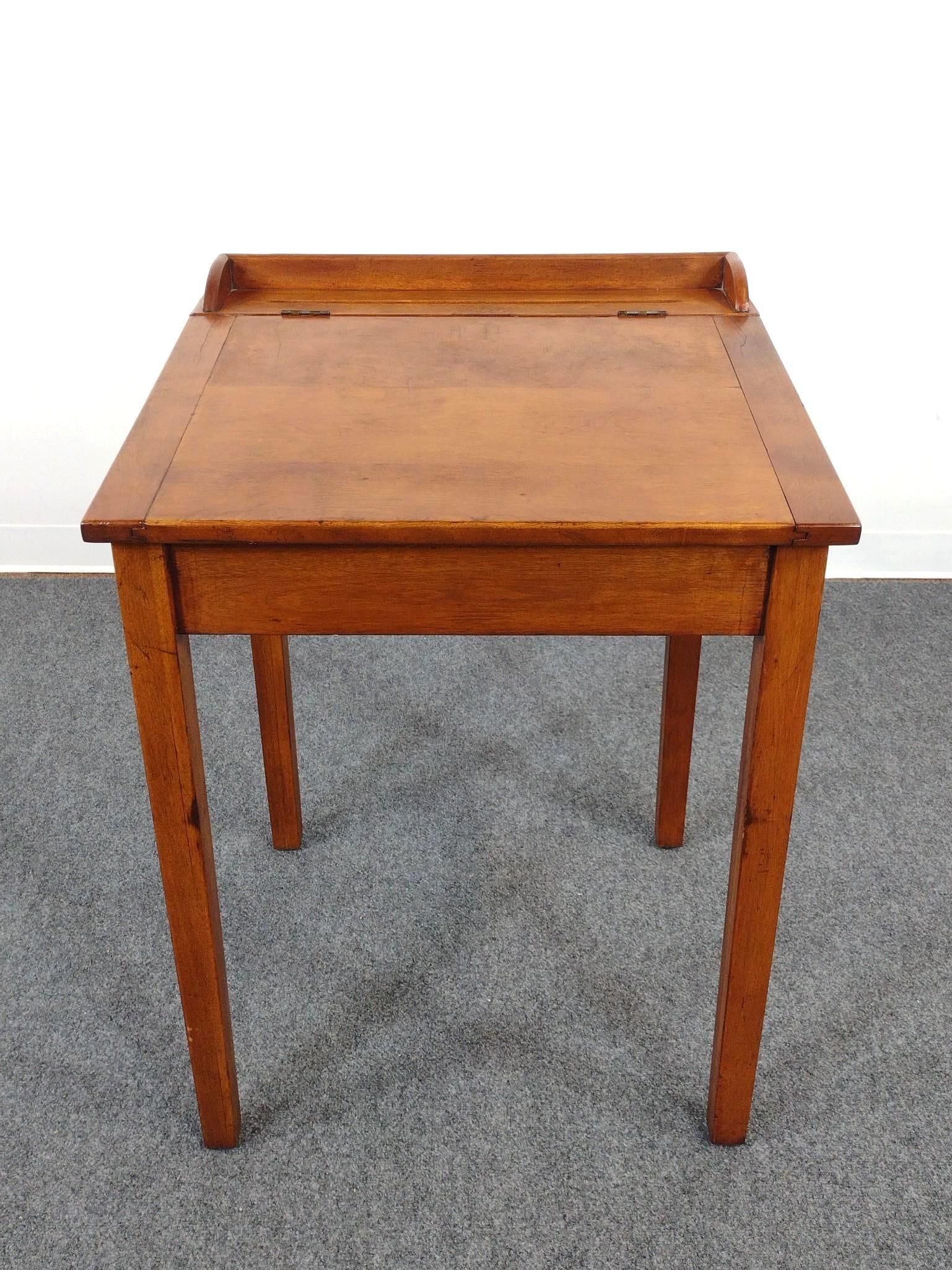 Primitive Style Lift Top Desk: 24" wide X 23" deep X 32-1/2" high. Has some light scratches.