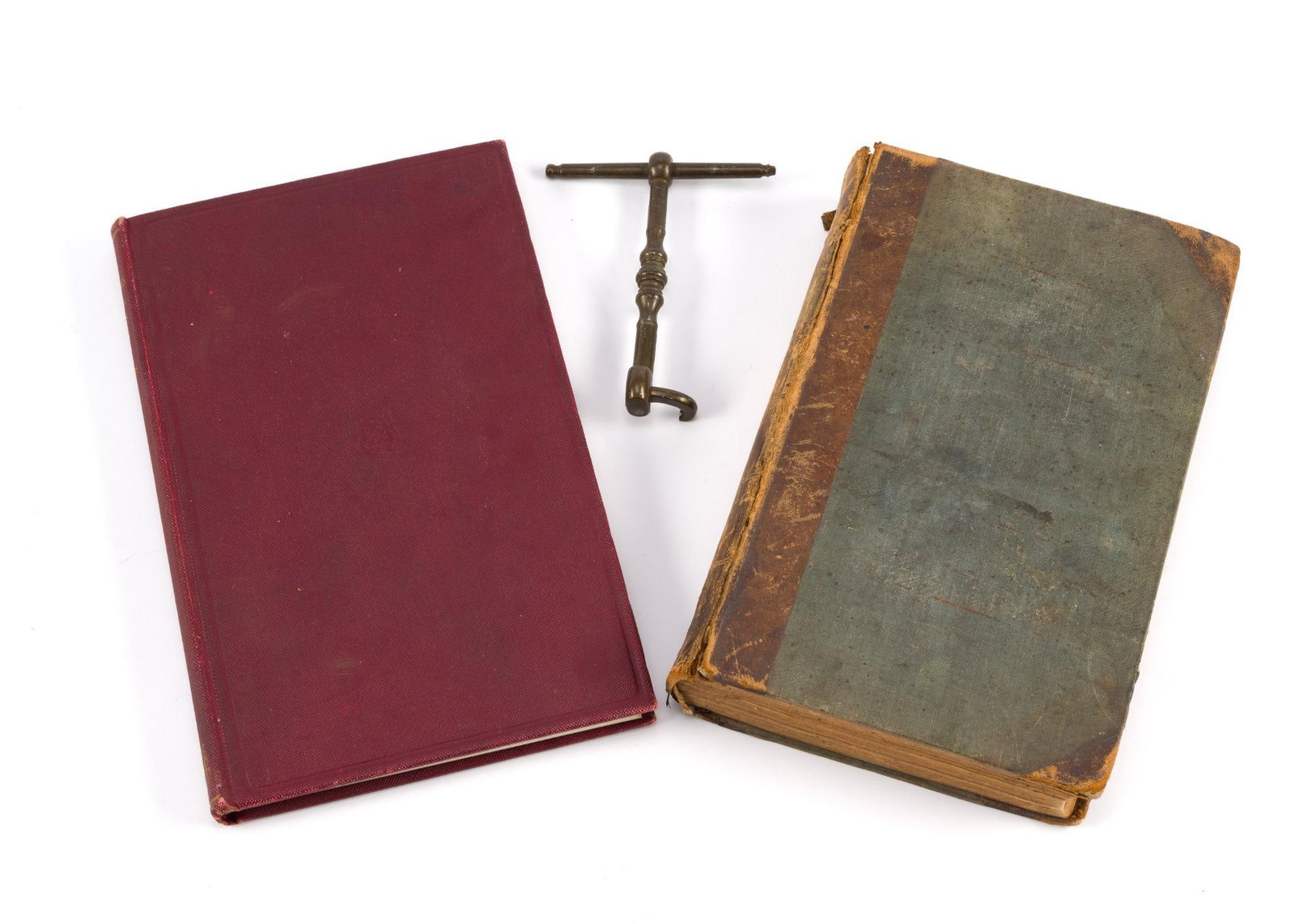 2 Antique Dental Books & Reproduction Antique Tooth Extractor: Books include the 1938 second edition of the medical textbook "Fractures of the Jaws" by Robert H. Ivy and Lawrence Curtis and 1848 "The New York Dental Recorder, Volume II" edited by C. C. Allen publ