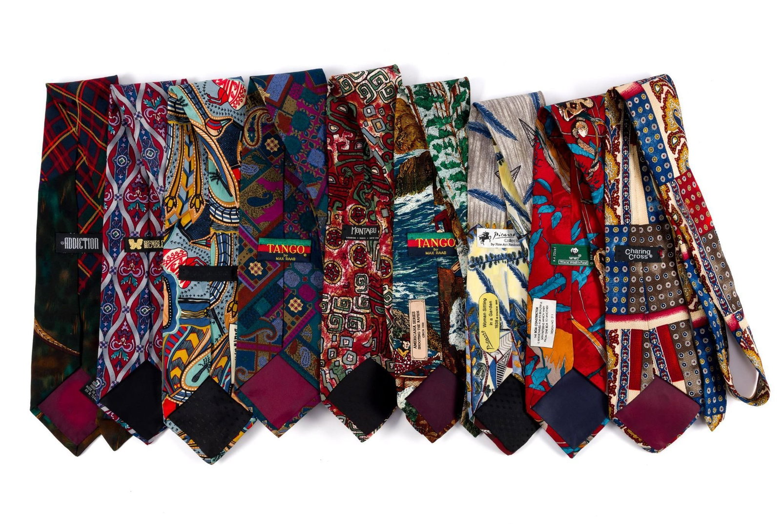 9 Designer Ties Incl. Max Raab: Also includes Charing Cross, Evan-Picone, and Montagu.