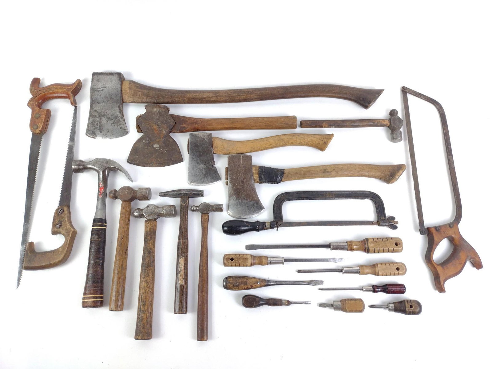 Antique Tools: Axe measures 27 - 1/2" long.