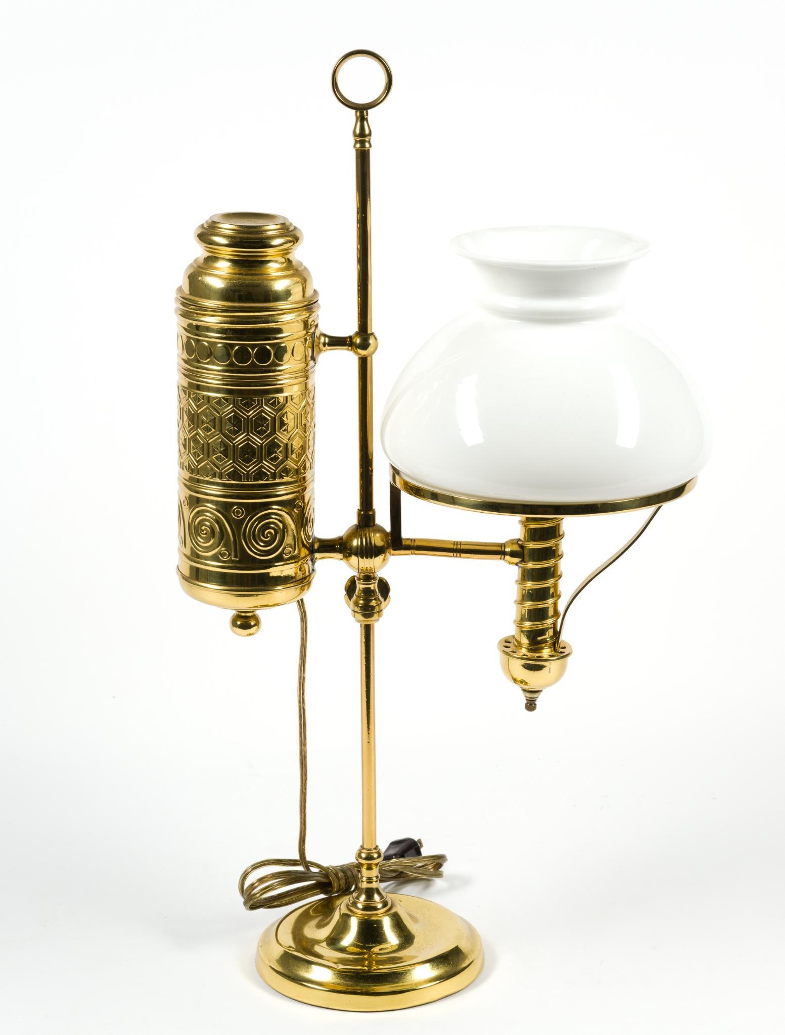 Manhattan Brass Company Style Student Lamp: Measures 12" x 23" x 6".