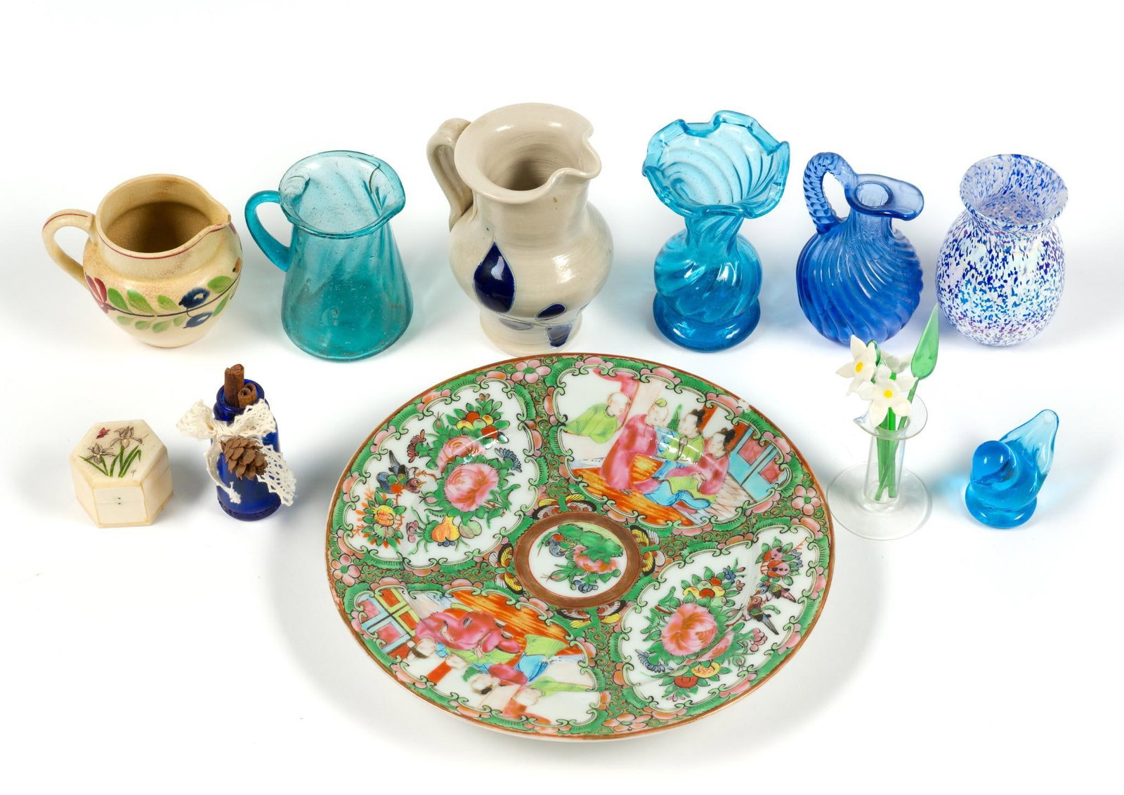 Glass, Ceramic & Rose Medallion Plate (1 of 5)