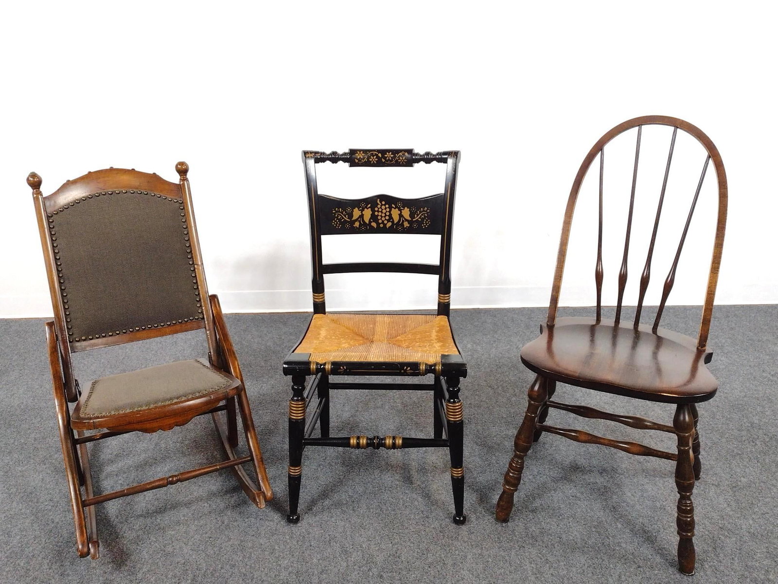 3 Chairs Incl Stencil Painted (1 of 8)