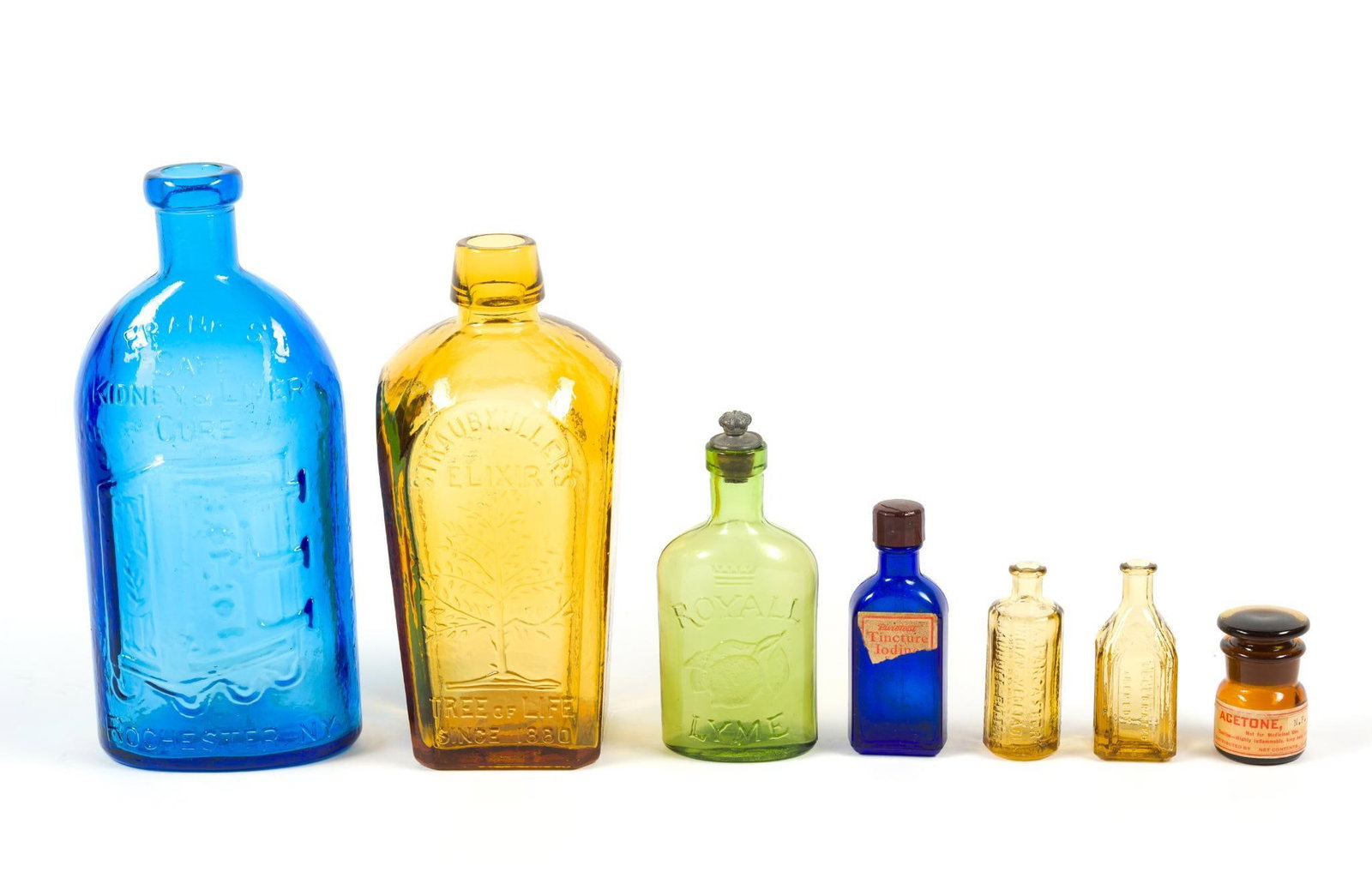 7 Vintage Glass Bottles Incl. Straubmuller's Elixir (1 of 3)