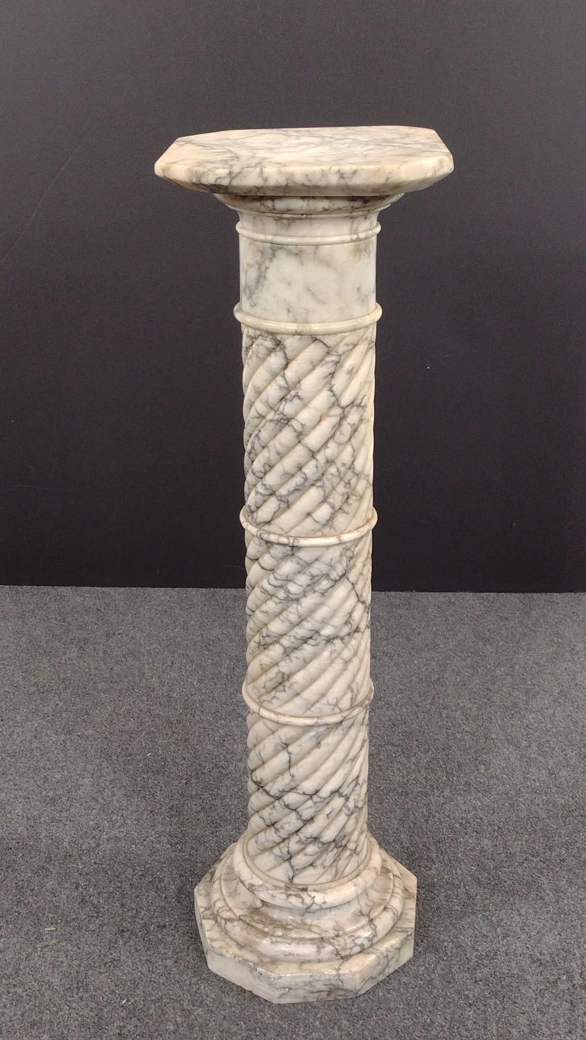 Marble Column: 11-1/4" wide X 11-1/4" deep X 39" high.