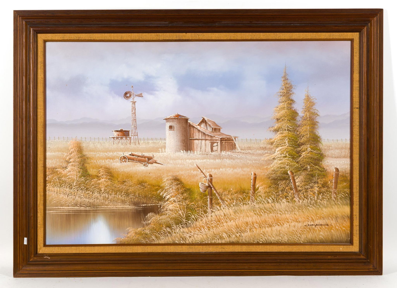 Framed Oil Painting: Signed "Haywood". Overall with frame measures 31 - 1/2" x 33 - 1/2".