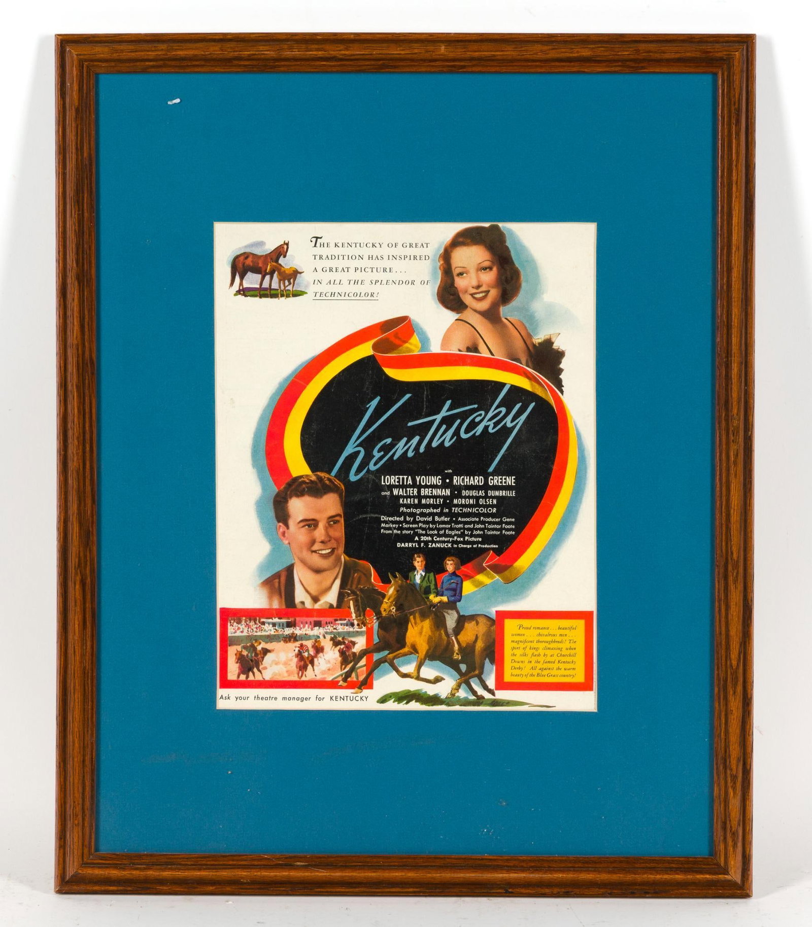Framed Magazine Movie Ad for "Kentucky" (1 of 4)