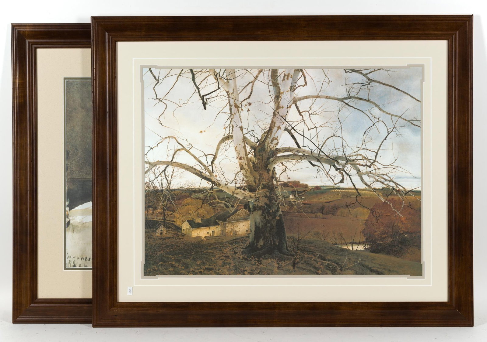 2 Andrew Wyeth Prints: 1) Andrew Wyeth (1917 - 2009) "Master Bedroom" lithograph. 28 - 1/4" x 28 - 1/4". 2) Andrew Wyeth "Pennsylvania Landscape" 29" x 35 - 1/2".