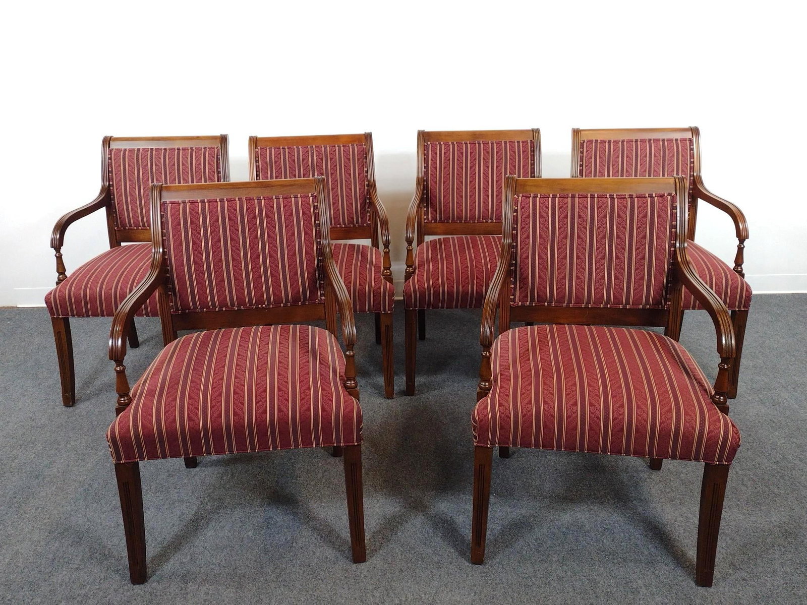 6 Fairfield Arm Chairs: Each 24-1/2" wide X 22" deep X 36" high.
