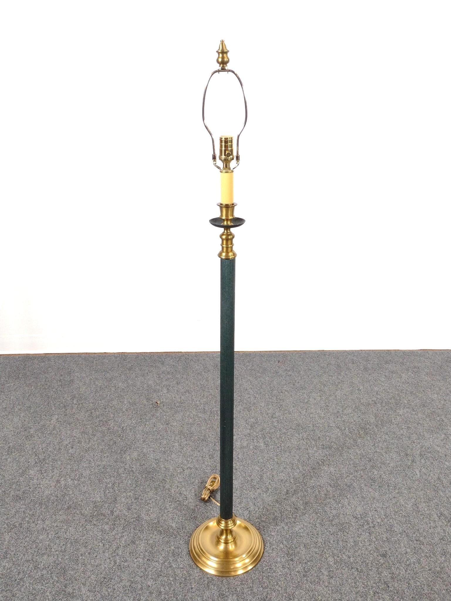 Green and Brass Floor Lamp (1 of 3)