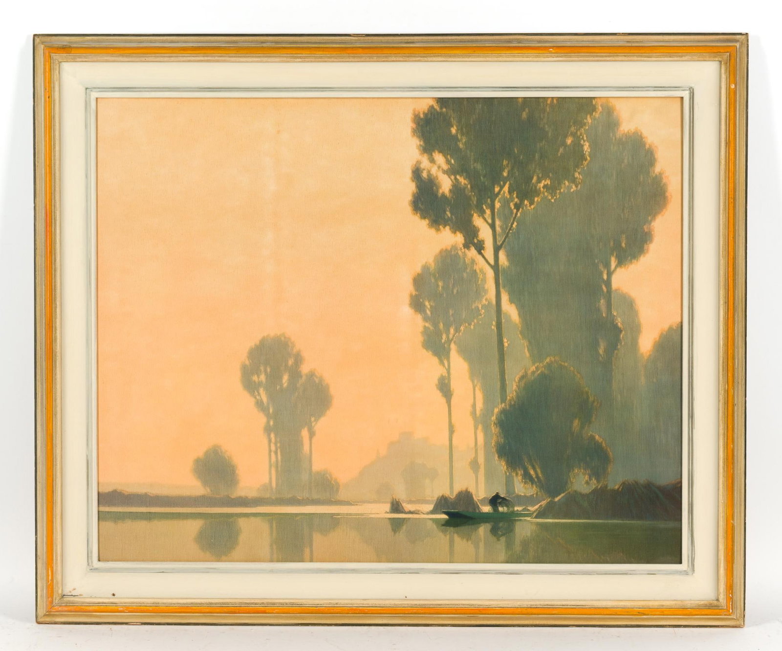 Alexandre Louis Jacob (1871-1972) "Tranquil Morn": Work with frame measures 29 - 1/4" x 35 - 1/4". Oil on canvas?