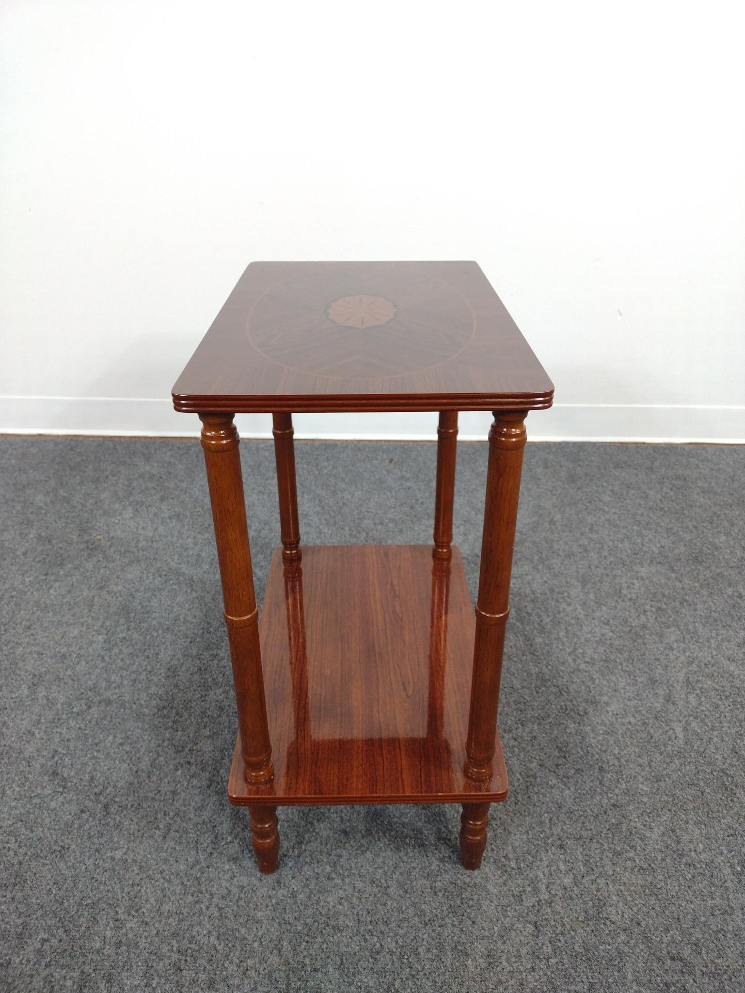Coaster Co Inlaid Side Table: 12" wide X 19" deep X 24" high.