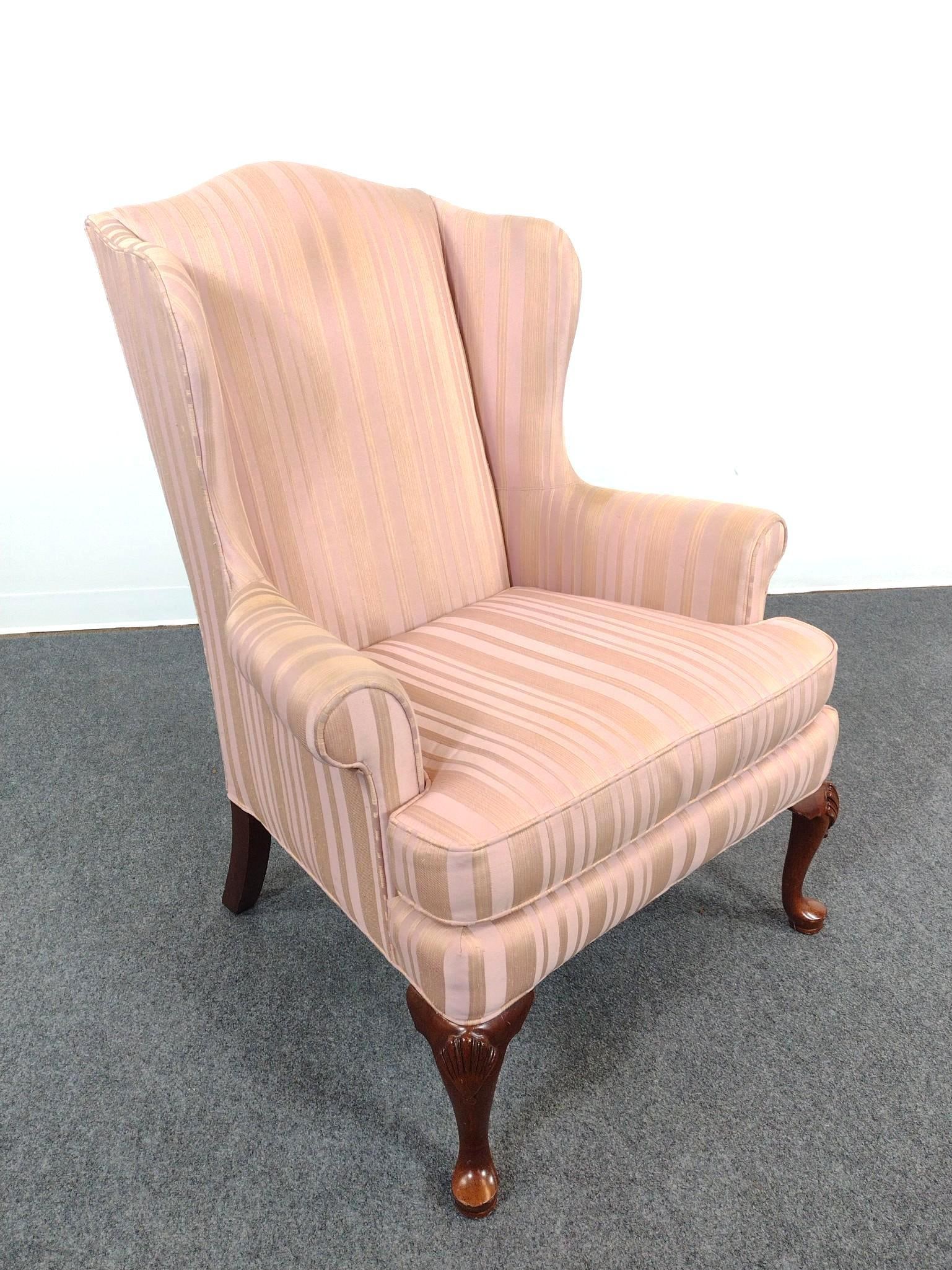 Highland House Of Hickory Inc Wing Back Chair: 33" wide X 28" deep X 43" high.