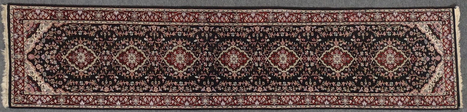 Indo-Persian Runner Rug: 12'2" long X 2'9" wide.