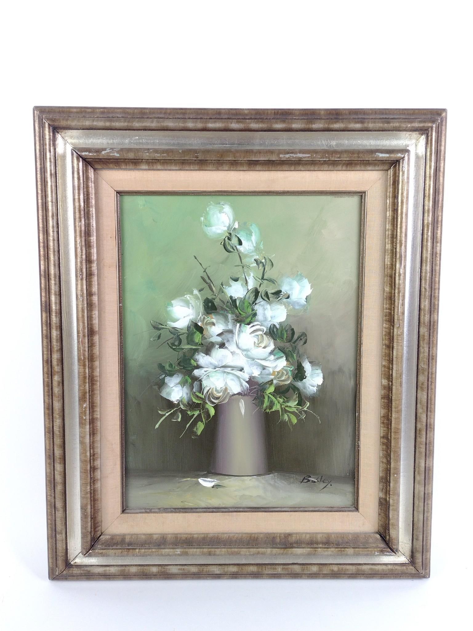 Still Life Oil Painting: Framed and signed "Bosley" on the lower right. 23 - 1/2" x 19 - 1/2"