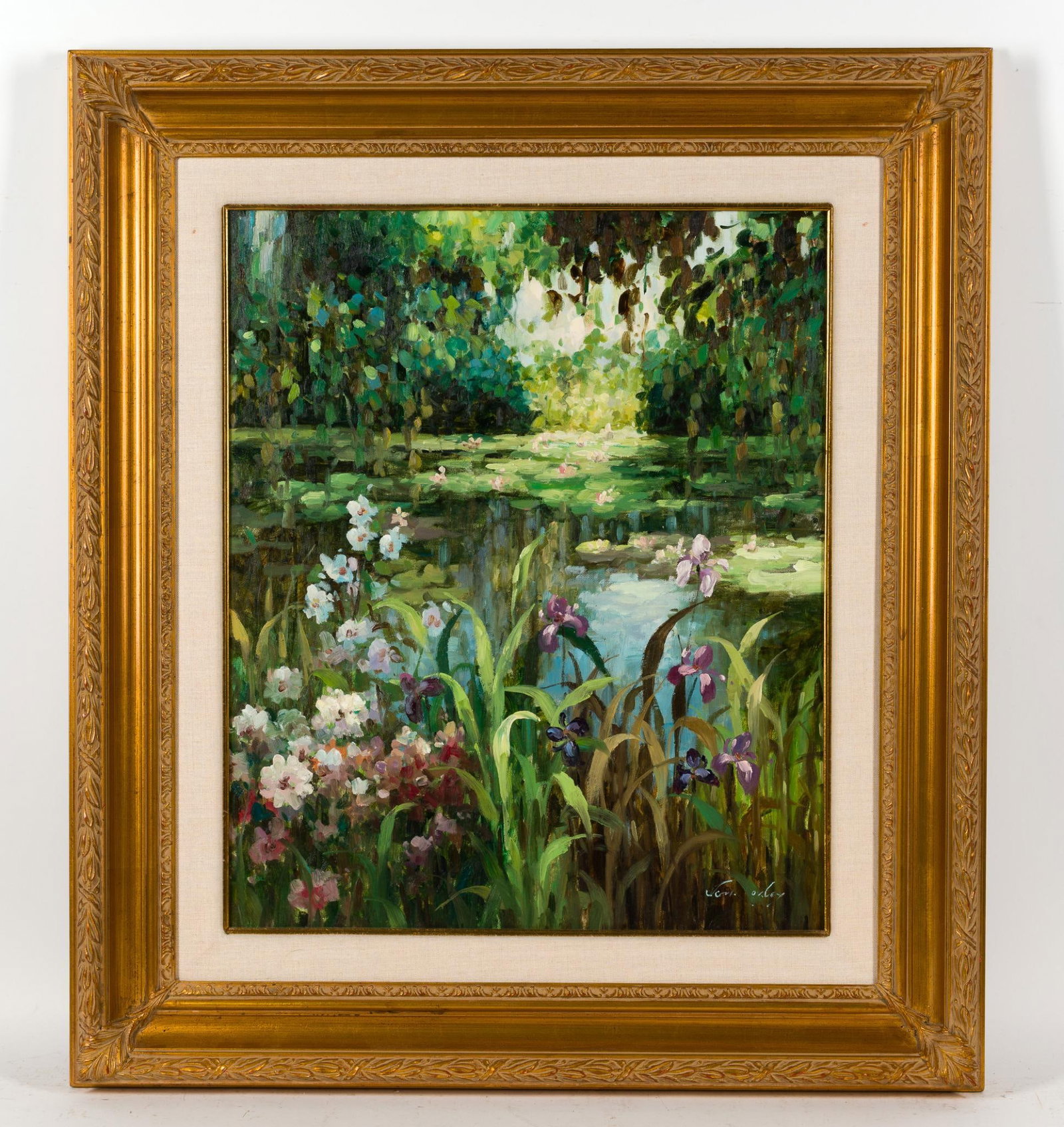 Vera Oxley Framed Original Oil Painting on Canvas: Framed and signed lower right. Sight measures 23 - 1/2" x 17 - 1/2". Overall with frame measures 33 - 3/4" x 30".