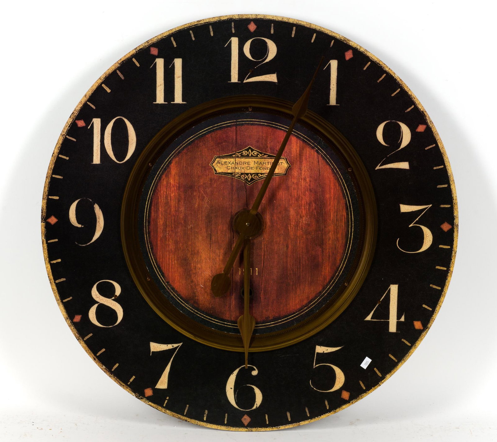 Vintage Timeworks Wall Clock By Uttermost: Works. Measures 29" in diameter.