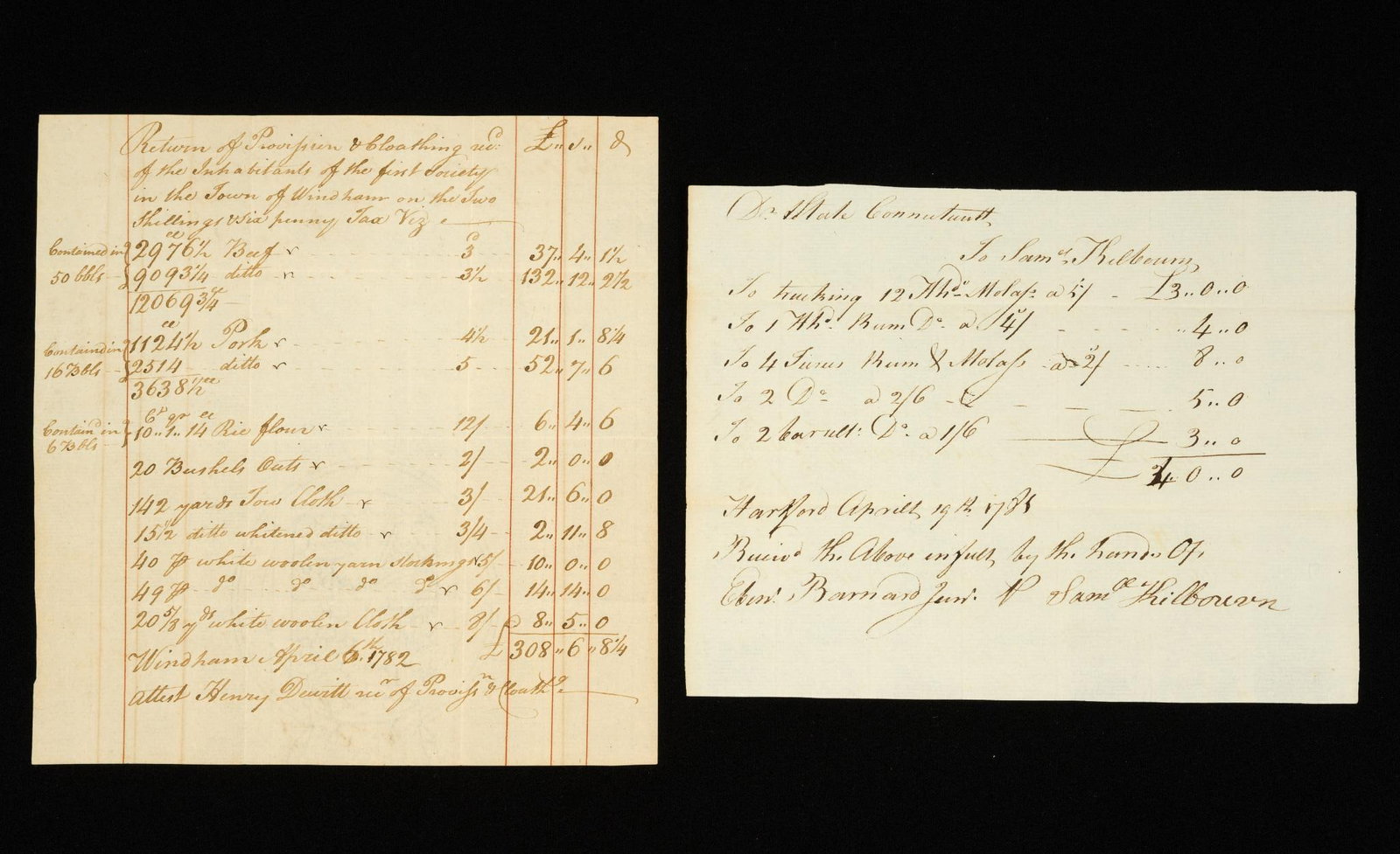 (Revolutionary-Era) 2 Antqiue Documents (1 of 5)