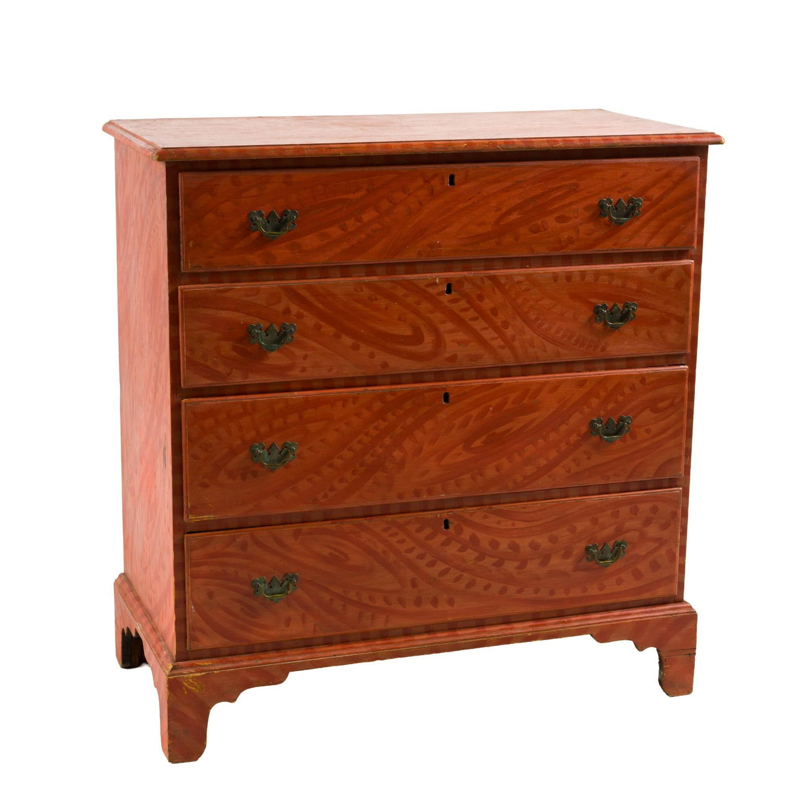 (Civil War Era) Antique Hand-Painted Chippendale Chest of Drawers (1 of 7)