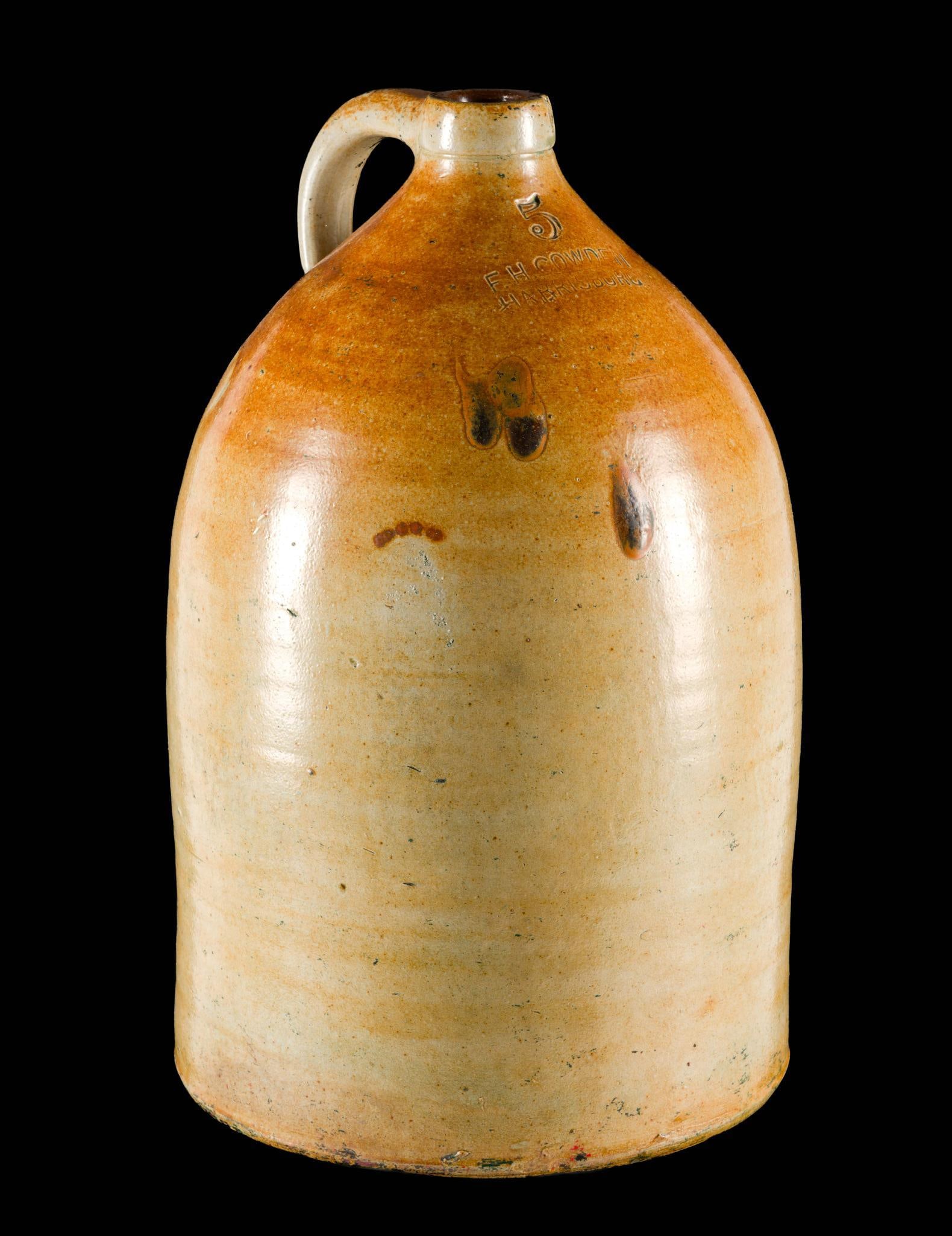 (Civil War Era) F.H. Cowden 5 Gallon Stoneware Jug (1 of 4)