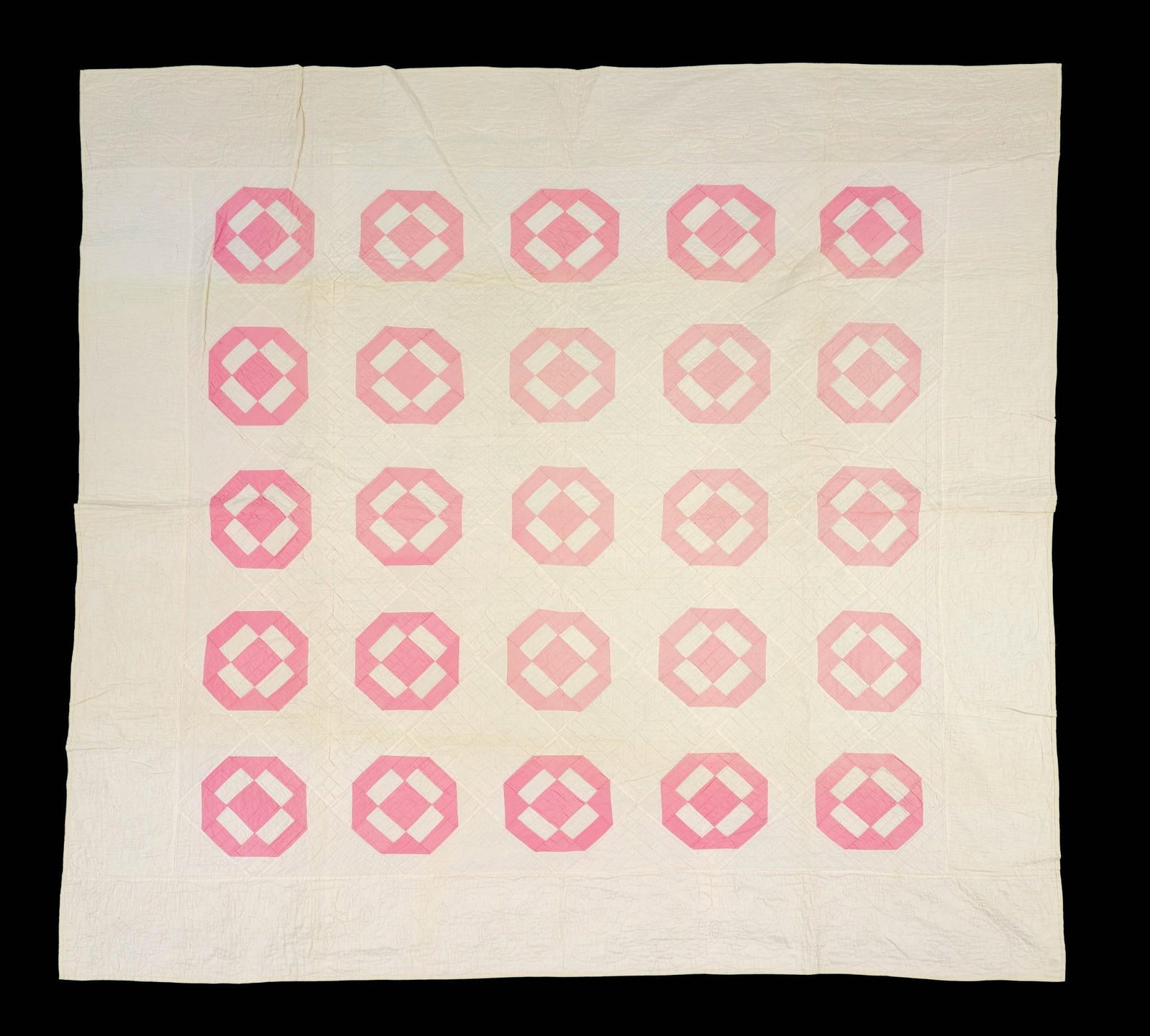 (Civil War Era) Vintage Pink & White Quilt (1 of 3)