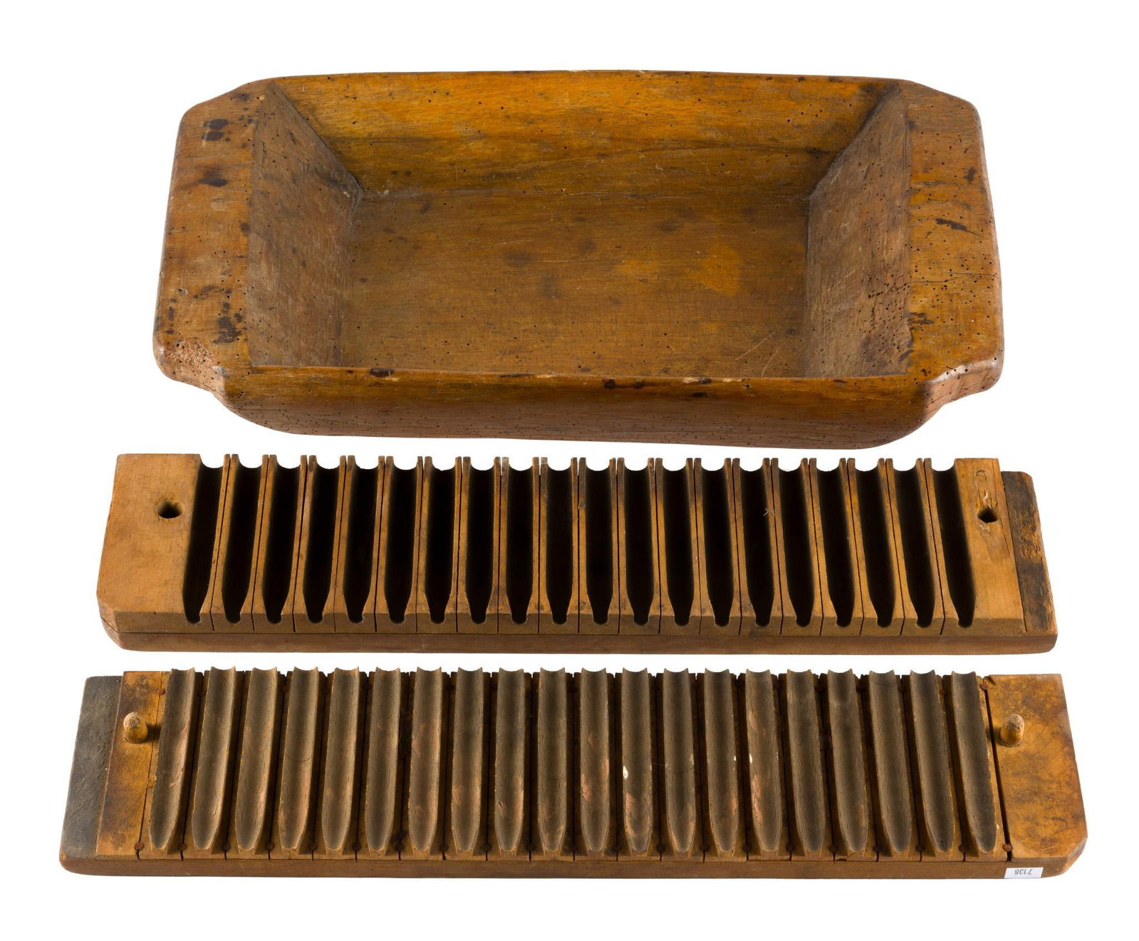 (Gilded Age) Antique Dough Bowl And Cigar Press (1 of 4)