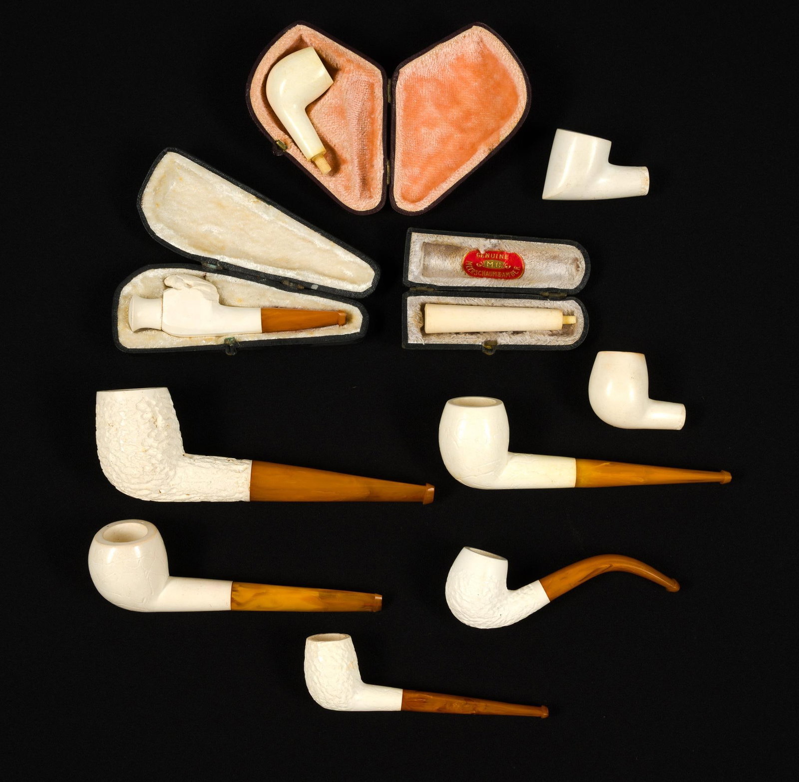 (Prohibition Era) 10 Pcs Meerschaum Pipes (1 of 3)