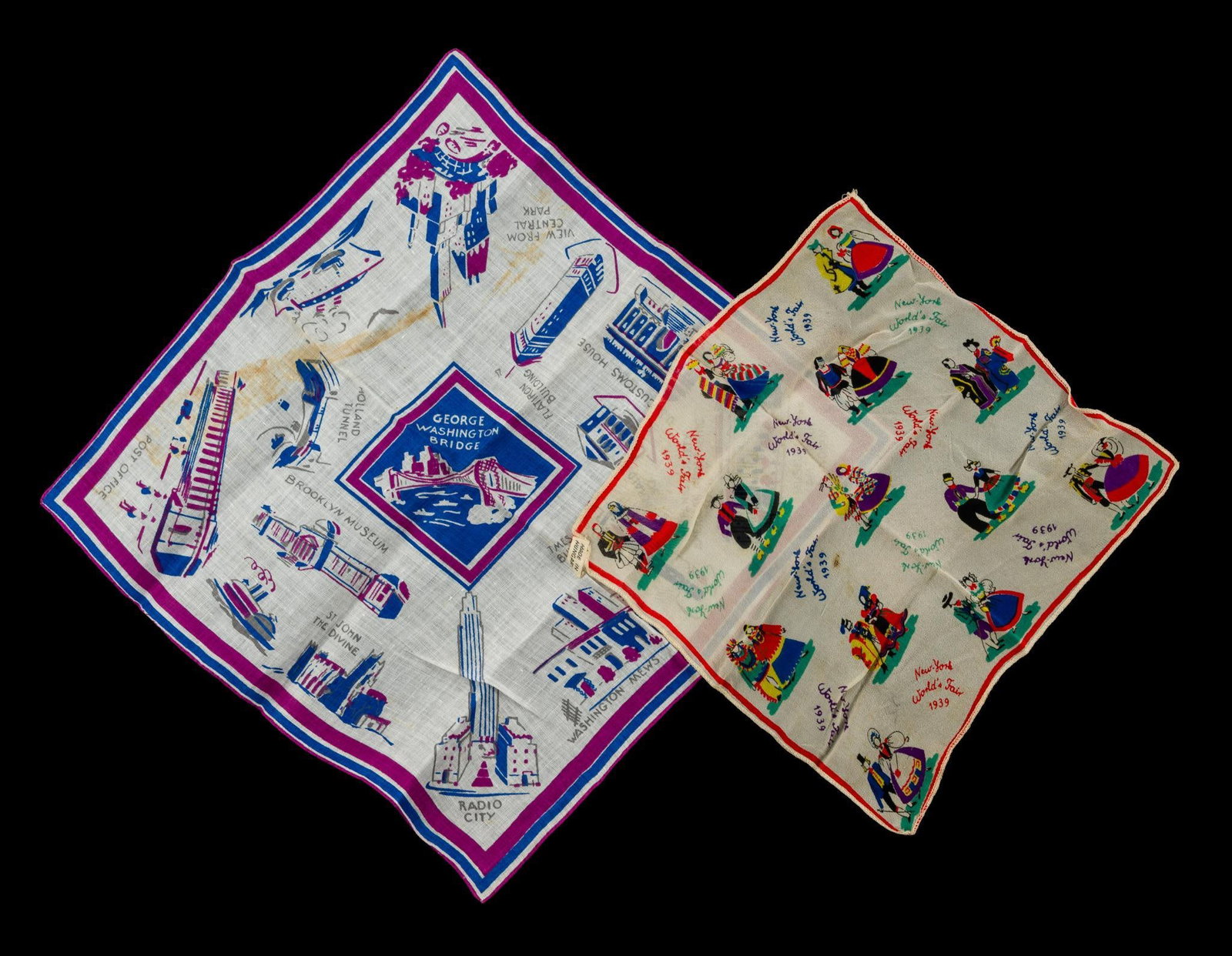 (WWII Era) 2 New York Scarves (1 of 5)