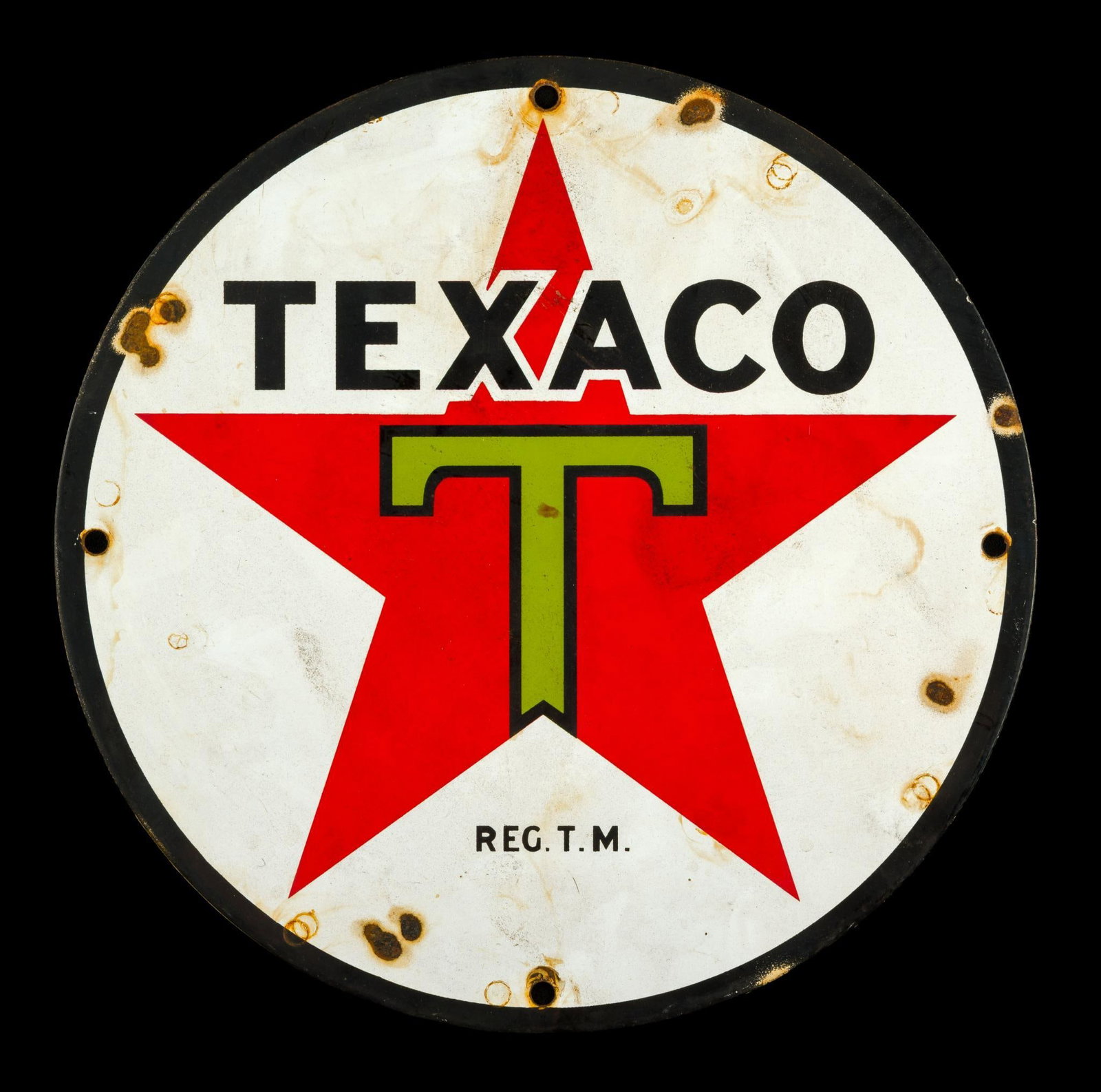 (Postwar Era) Texaco Round Sign (1 of 2)