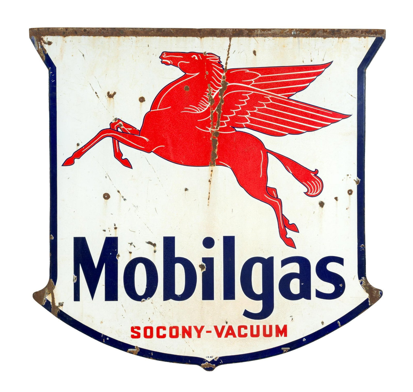 (Postwar Era) Large Vintage Metal Mobilgas Sign (1 of 2)