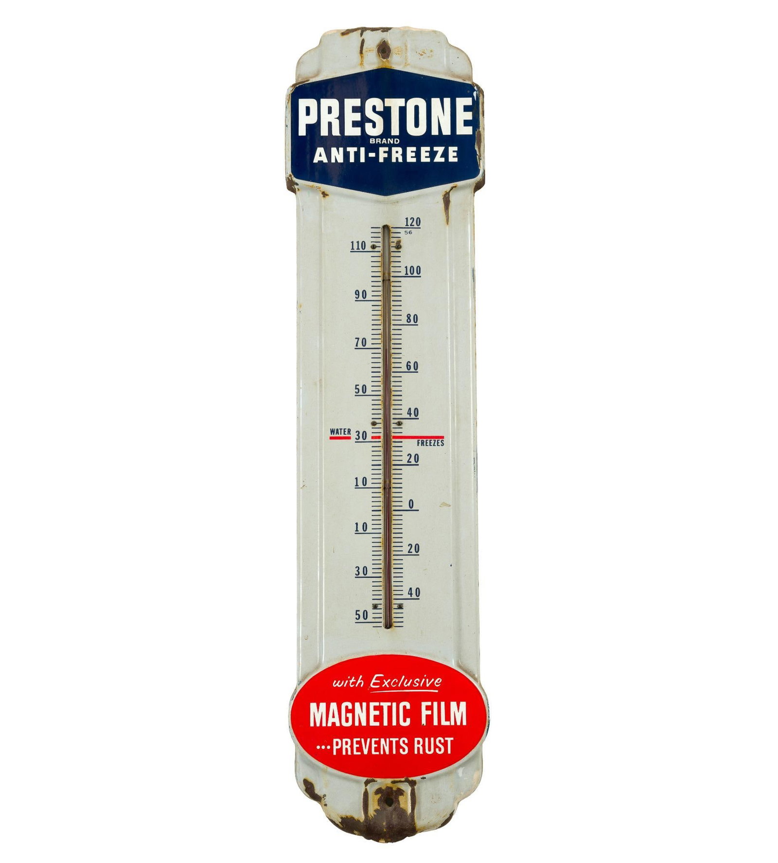(Postwar Era) Vintage Prestone Thermometer Sign (1 of 2)