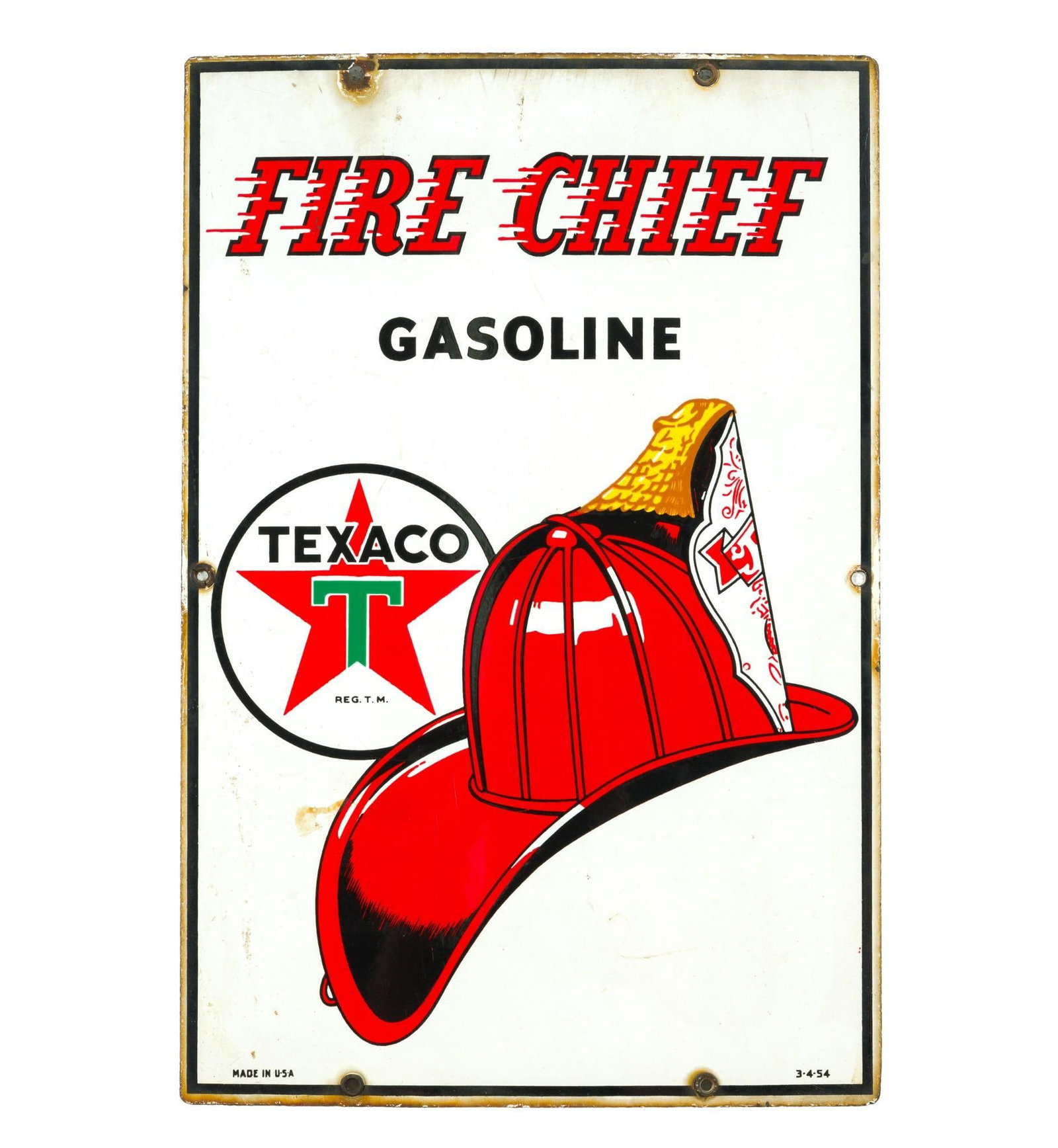 (Postwar Era) Fire Chief Texaco Sign (1 of 2)