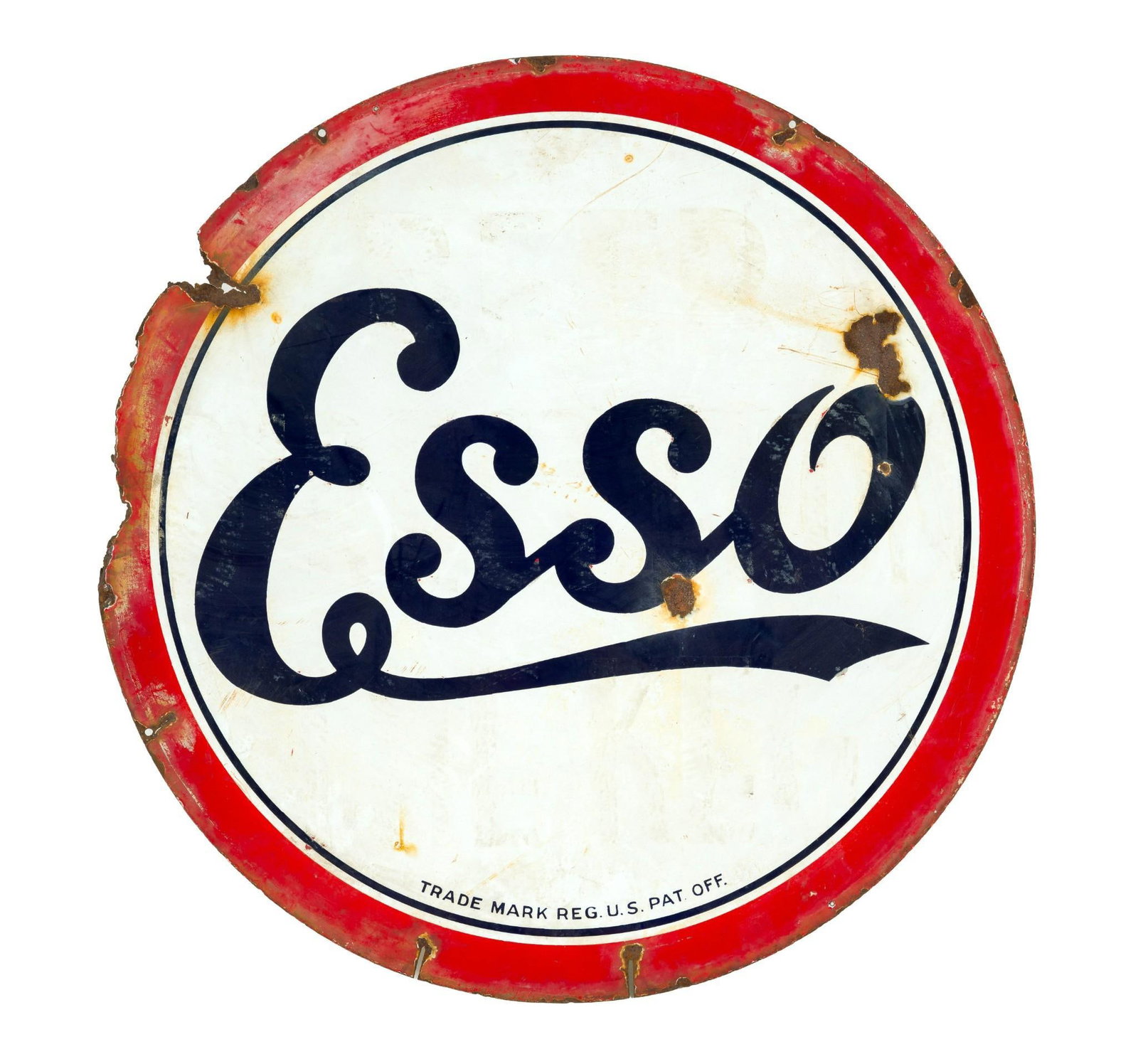 (Postwar Era) Vintage Esso Standard Porcelain Sign (1 of 2)