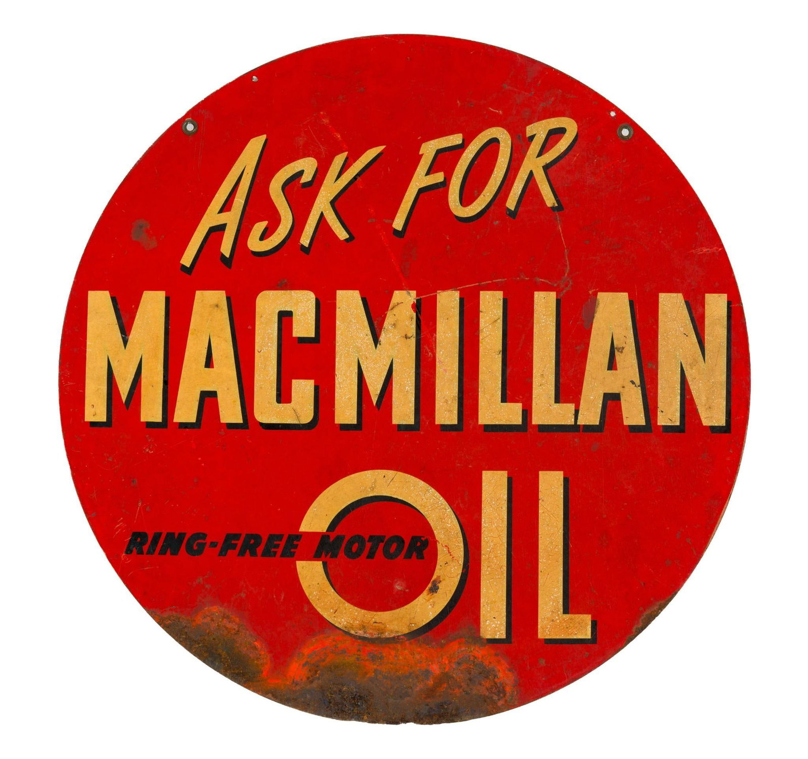 (Postwar Era) Vintage Sign Ask For Macmillan Oil (1 of 2)