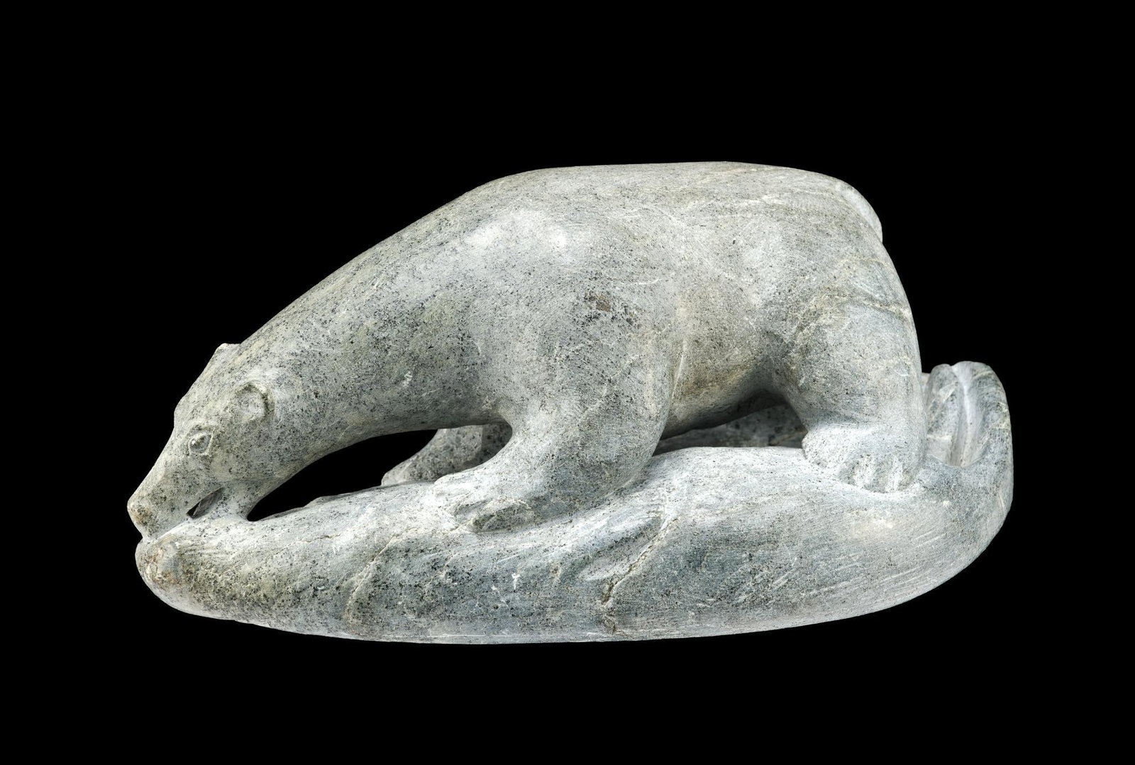 (Cold War Era) Inuit Soapstone Polar Bear Carving (1 of 3)